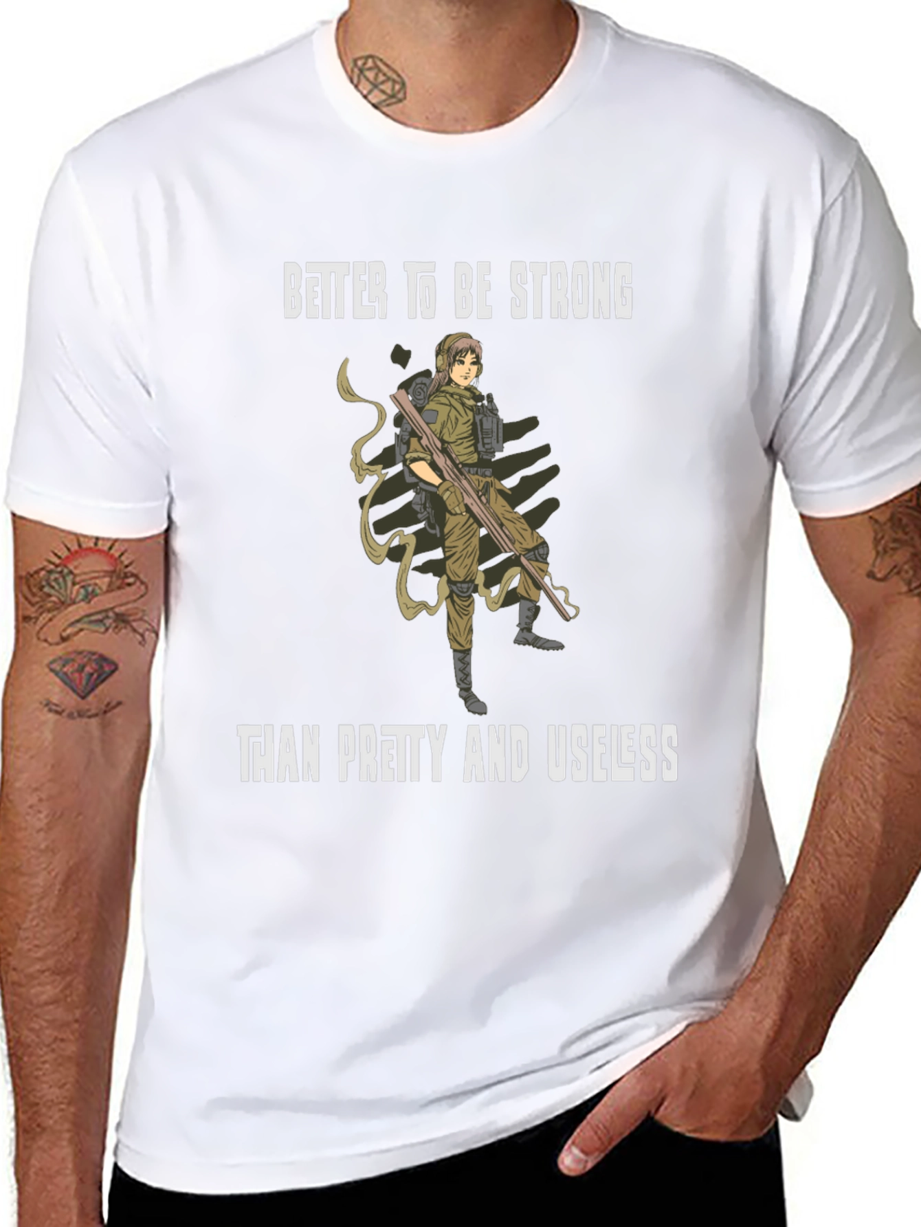 Strong Woman Graphic Tee - Black