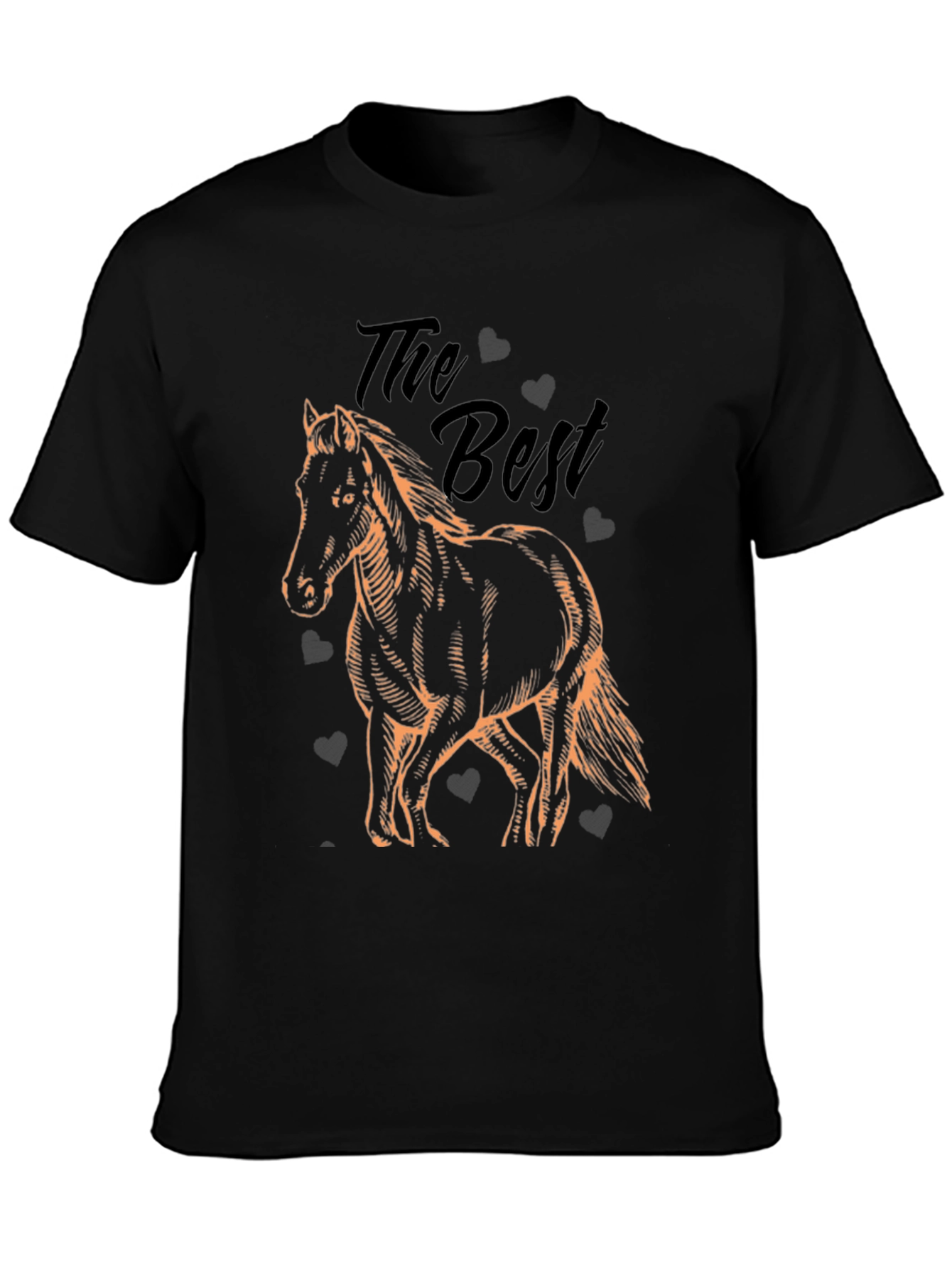 The Best Horse Graphic Black T-Shirt