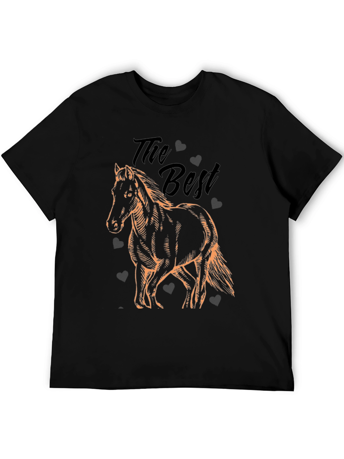 The Best Horse Graphic Black T-Shirt