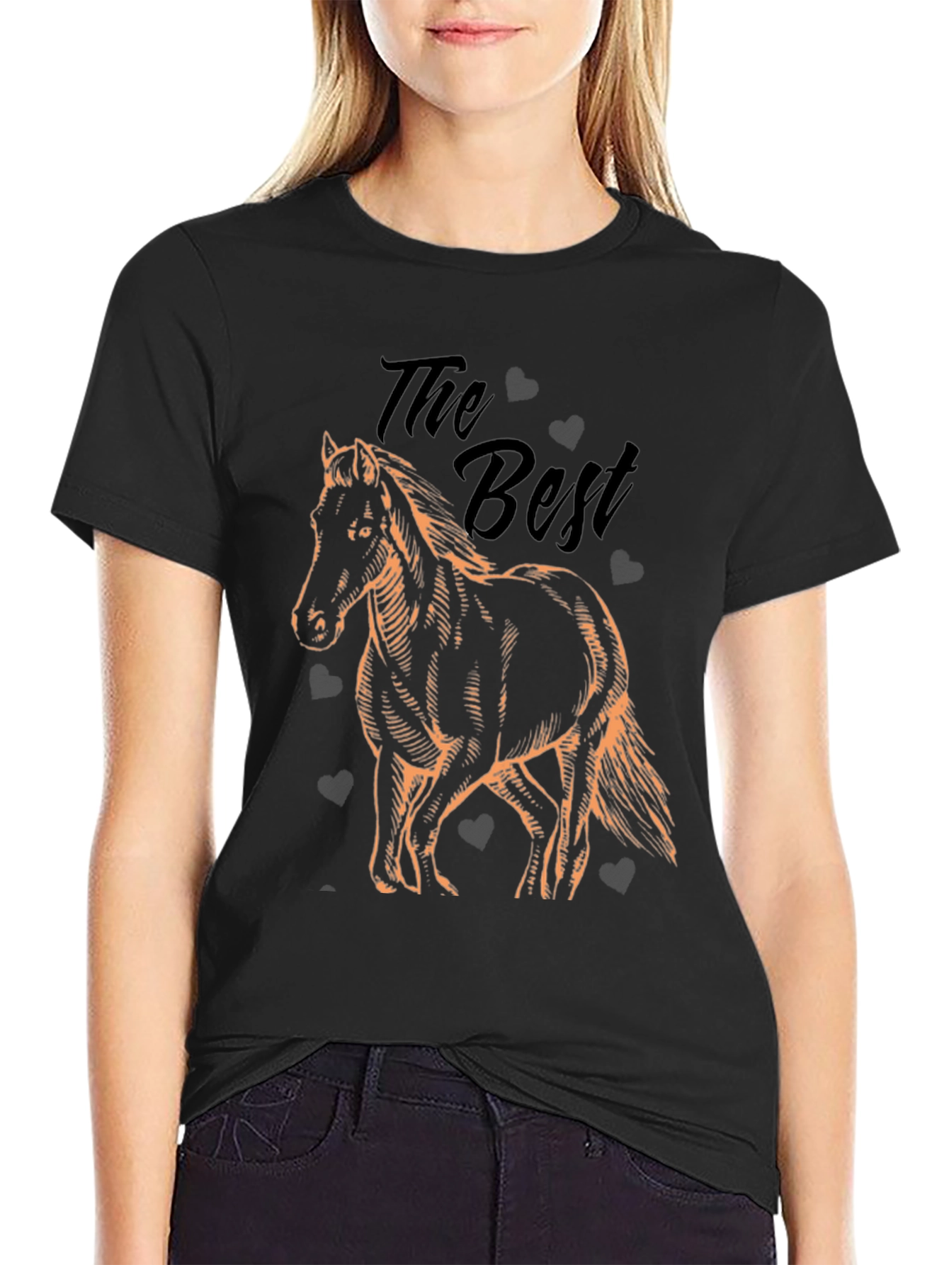 The Best Horse Graphic Black T-Shirt