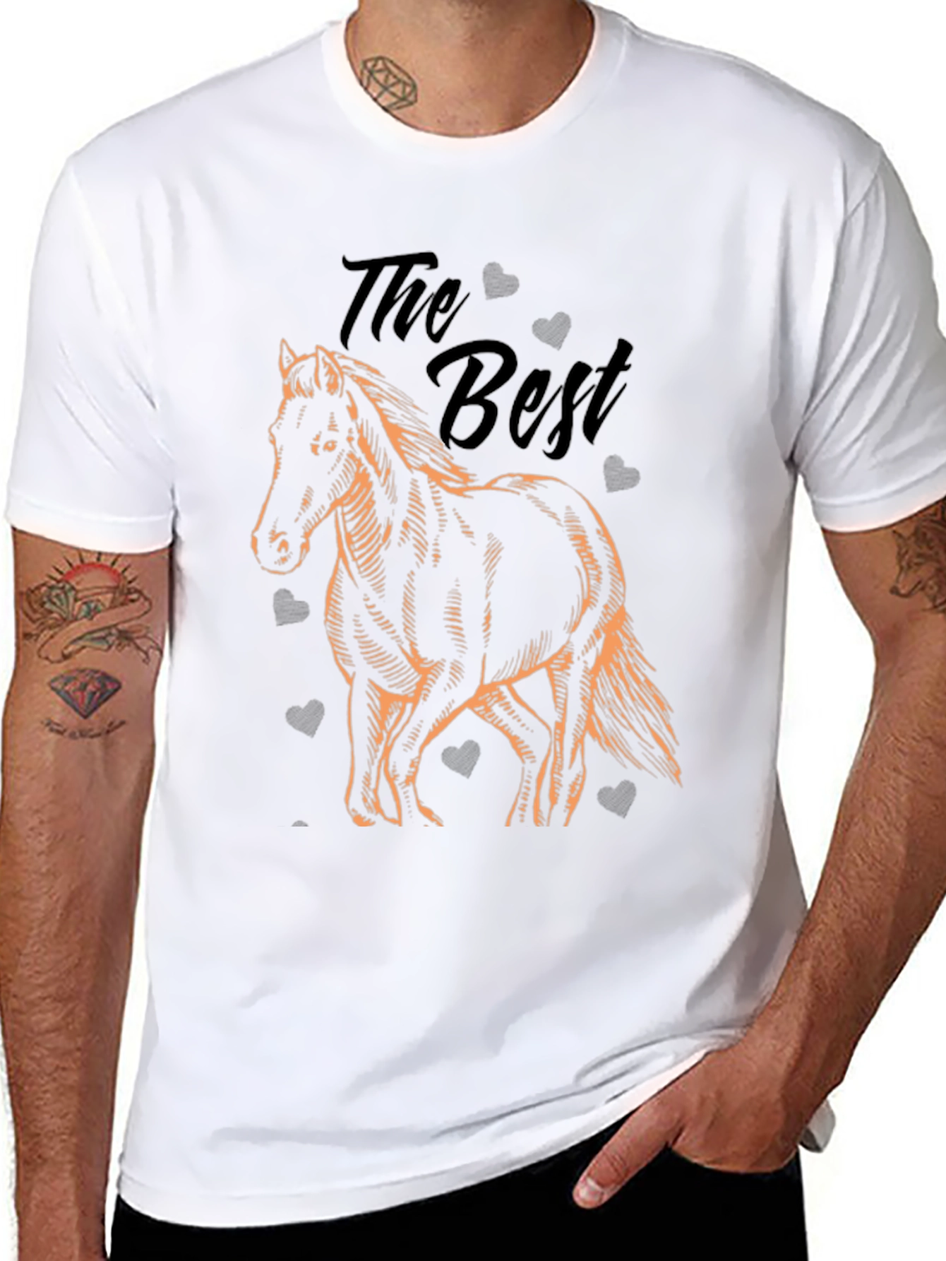 The Best Horse Graphic Black T-Shirt