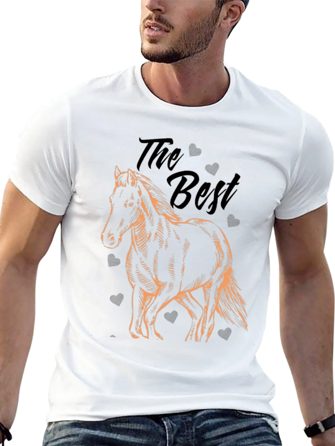 The Best Horse Graphic Black T-Shirt