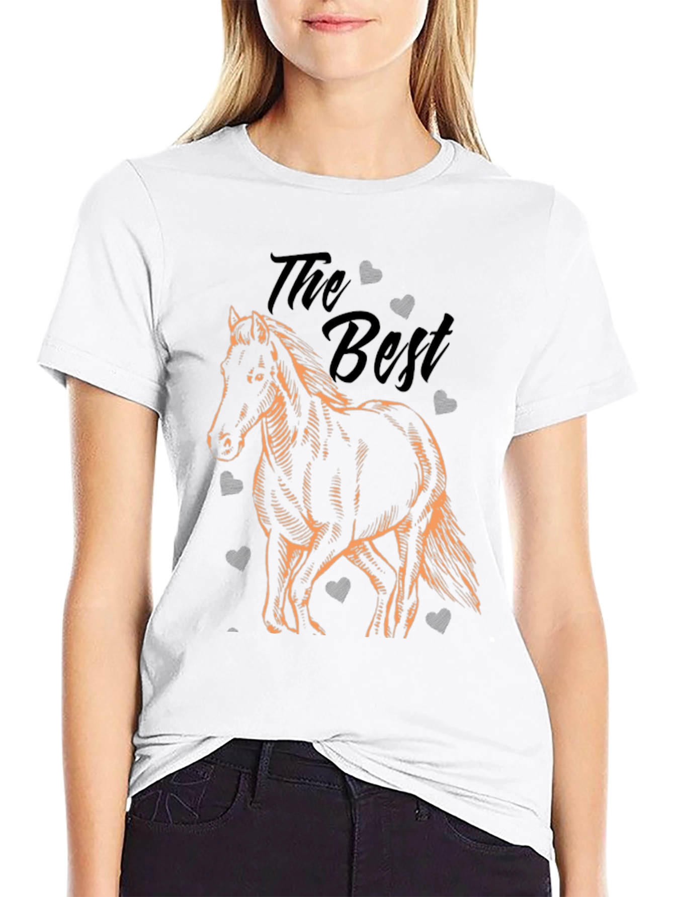 The Best Horse Graphic Black T-Shirt