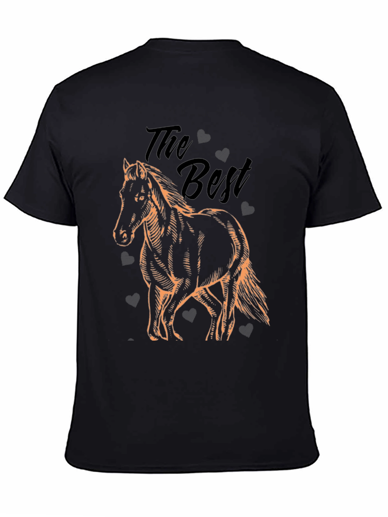 The Best Horse Graphic Black T-Shirt