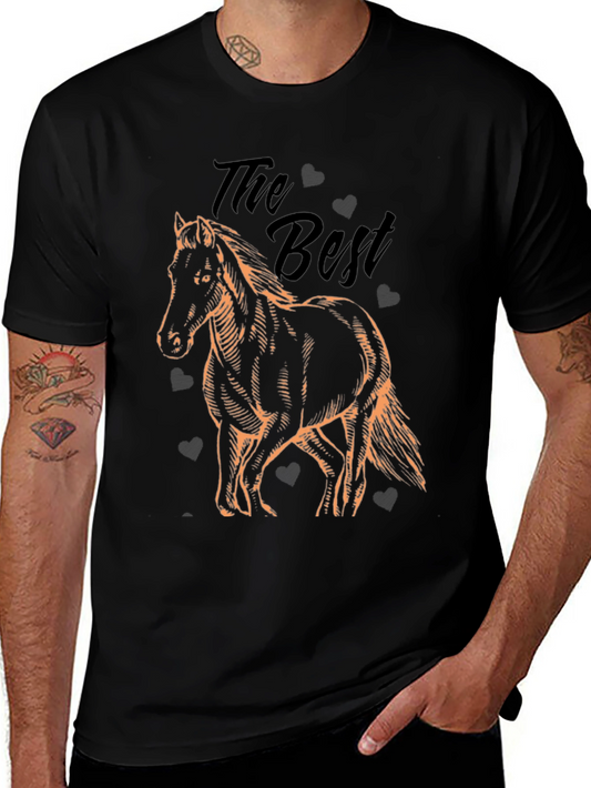 The Best Horse Graphic Black T-Shirt