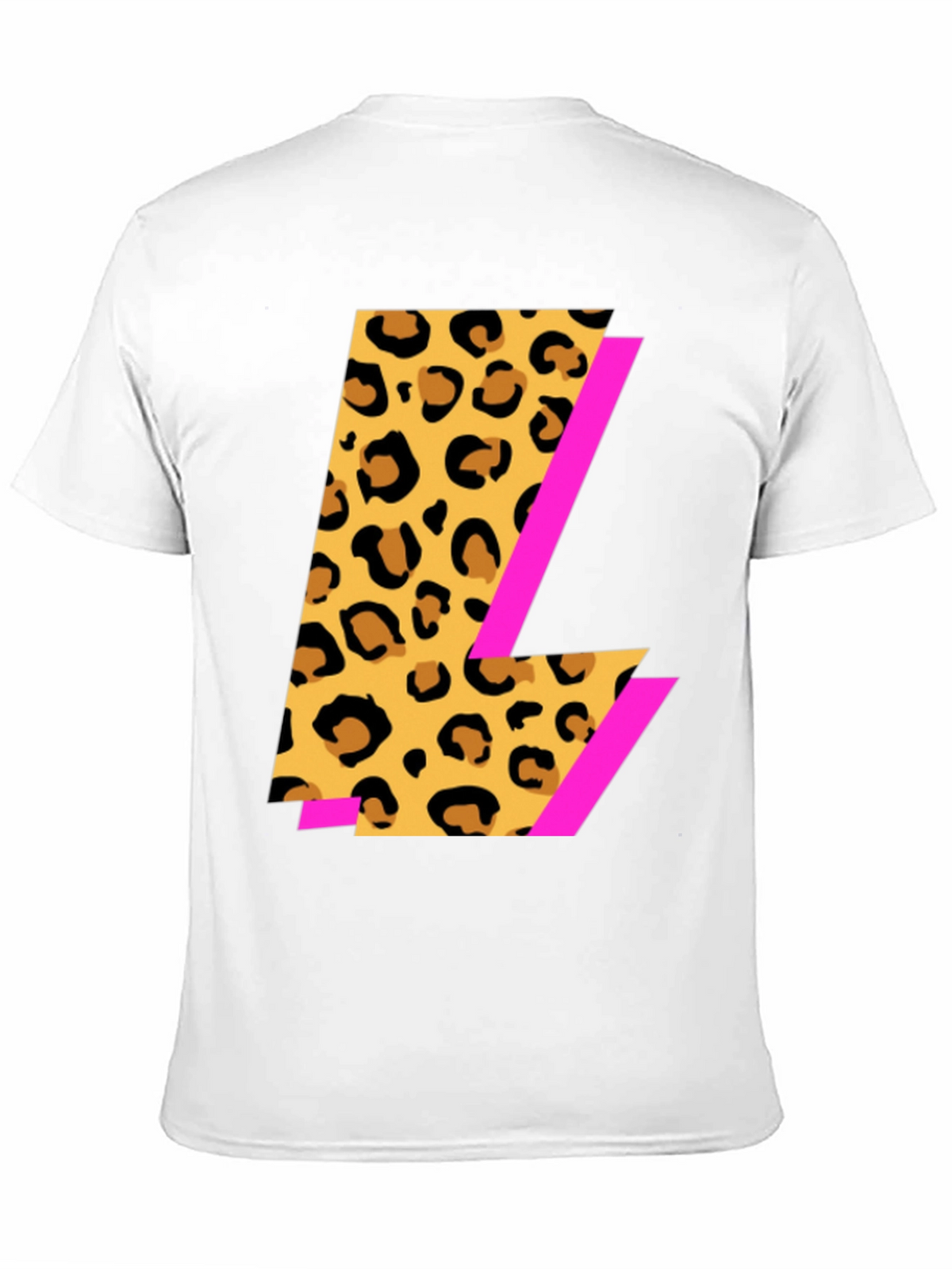 Leopard Print L Graphic Black T-Shirt