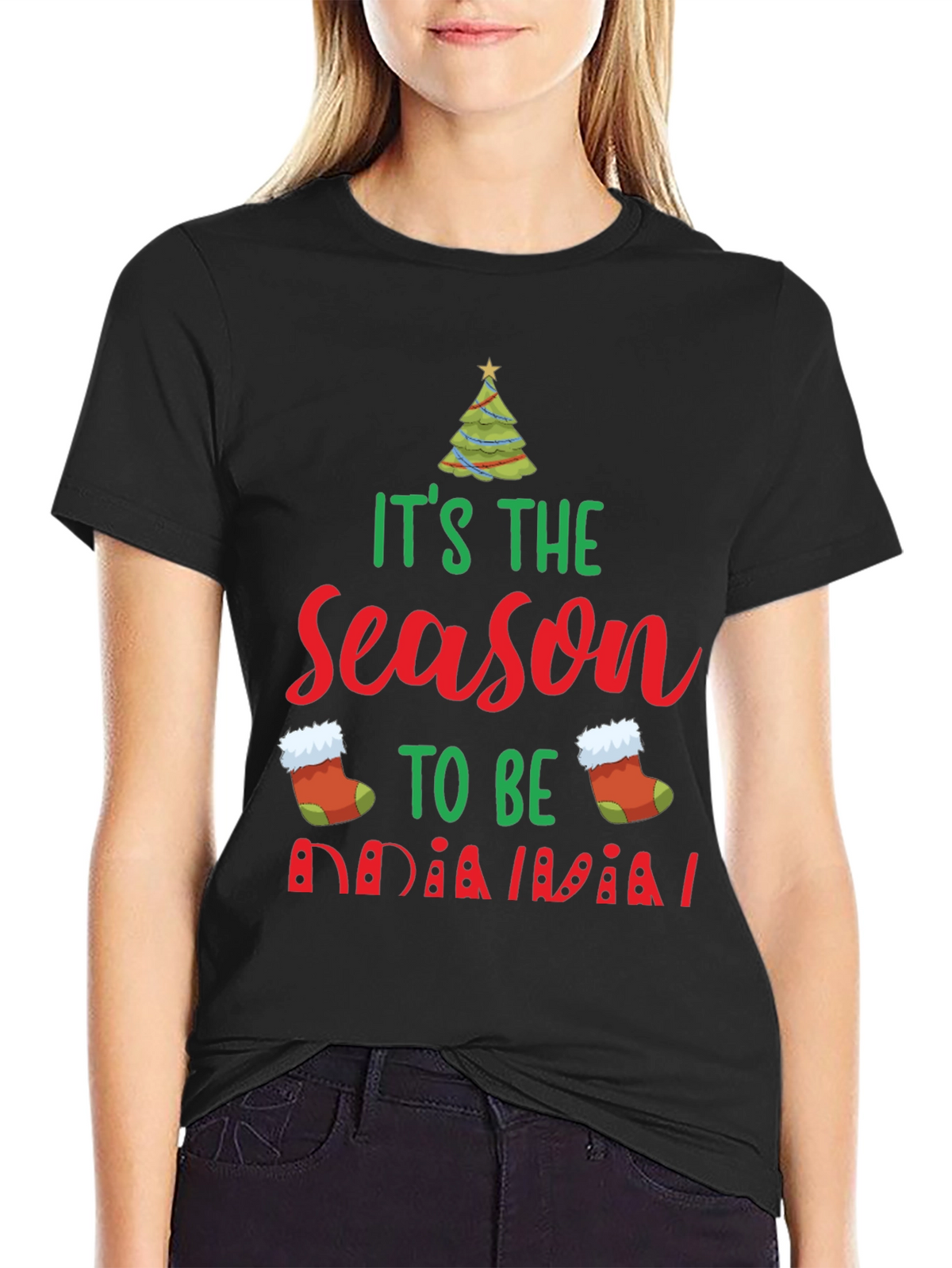 Festive Its the Season Christmas Graphic Tee