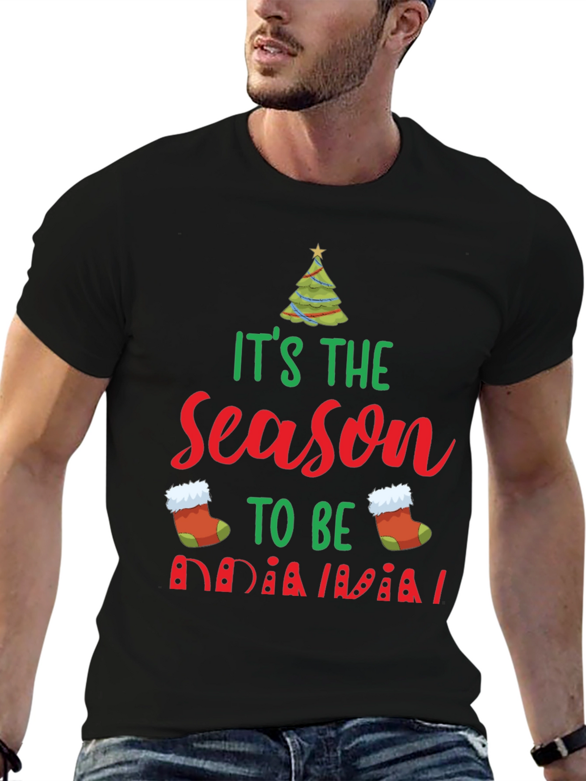 Festive Its the Season Christmas Graphic Tee