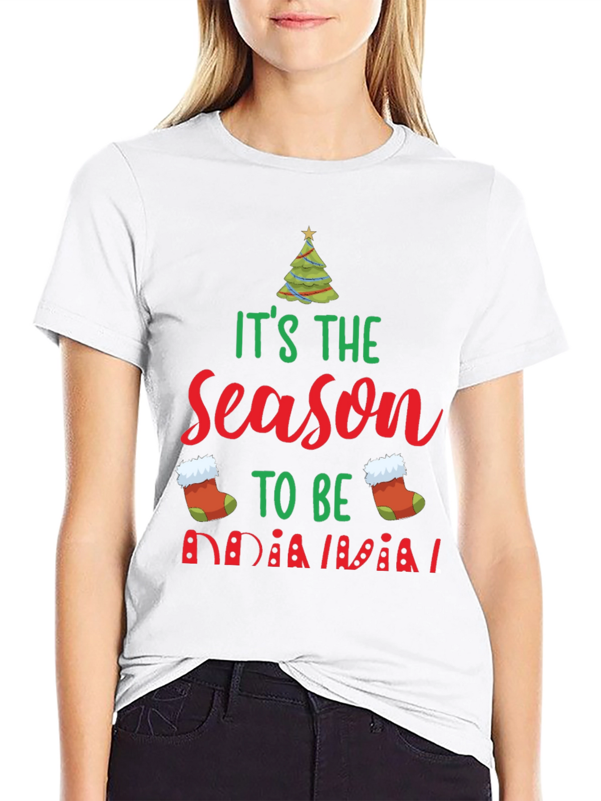 Festive Its the Season Christmas Graphic Tee