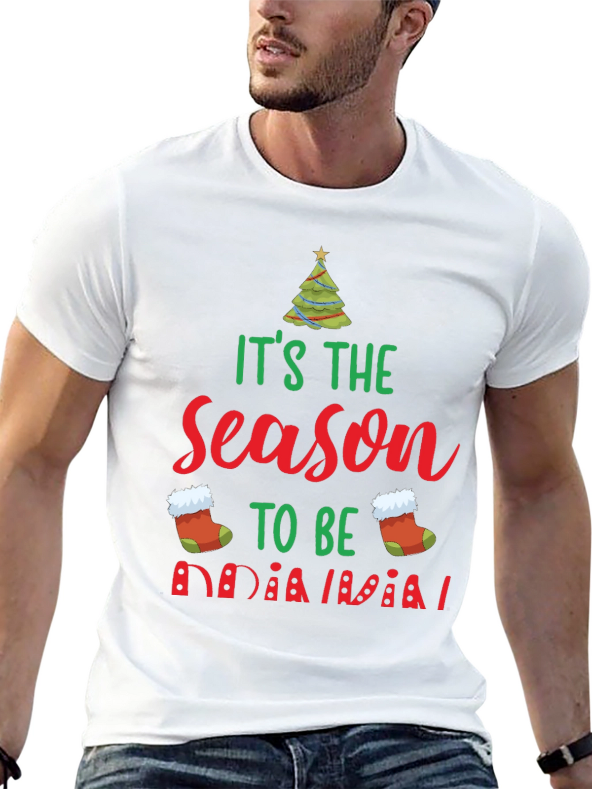 Festive Its the Season Christmas Graphic Tee