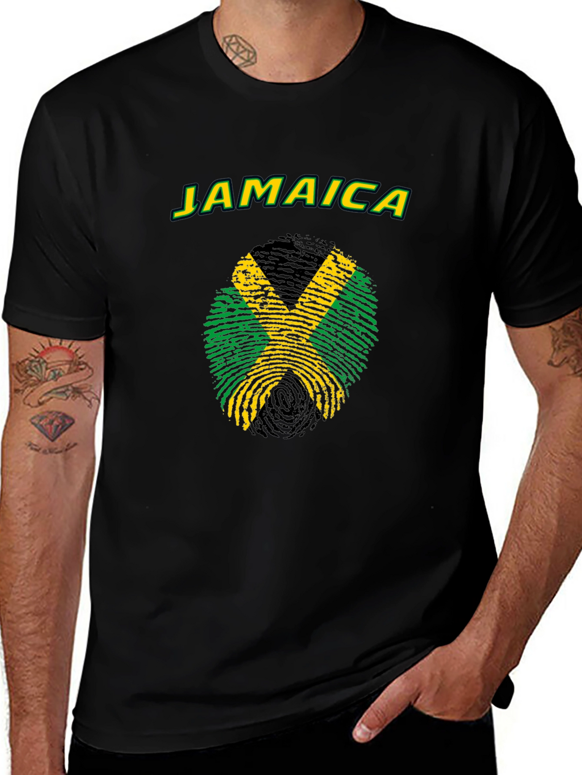 Jamaica Fingerprint Flag T-Shirt