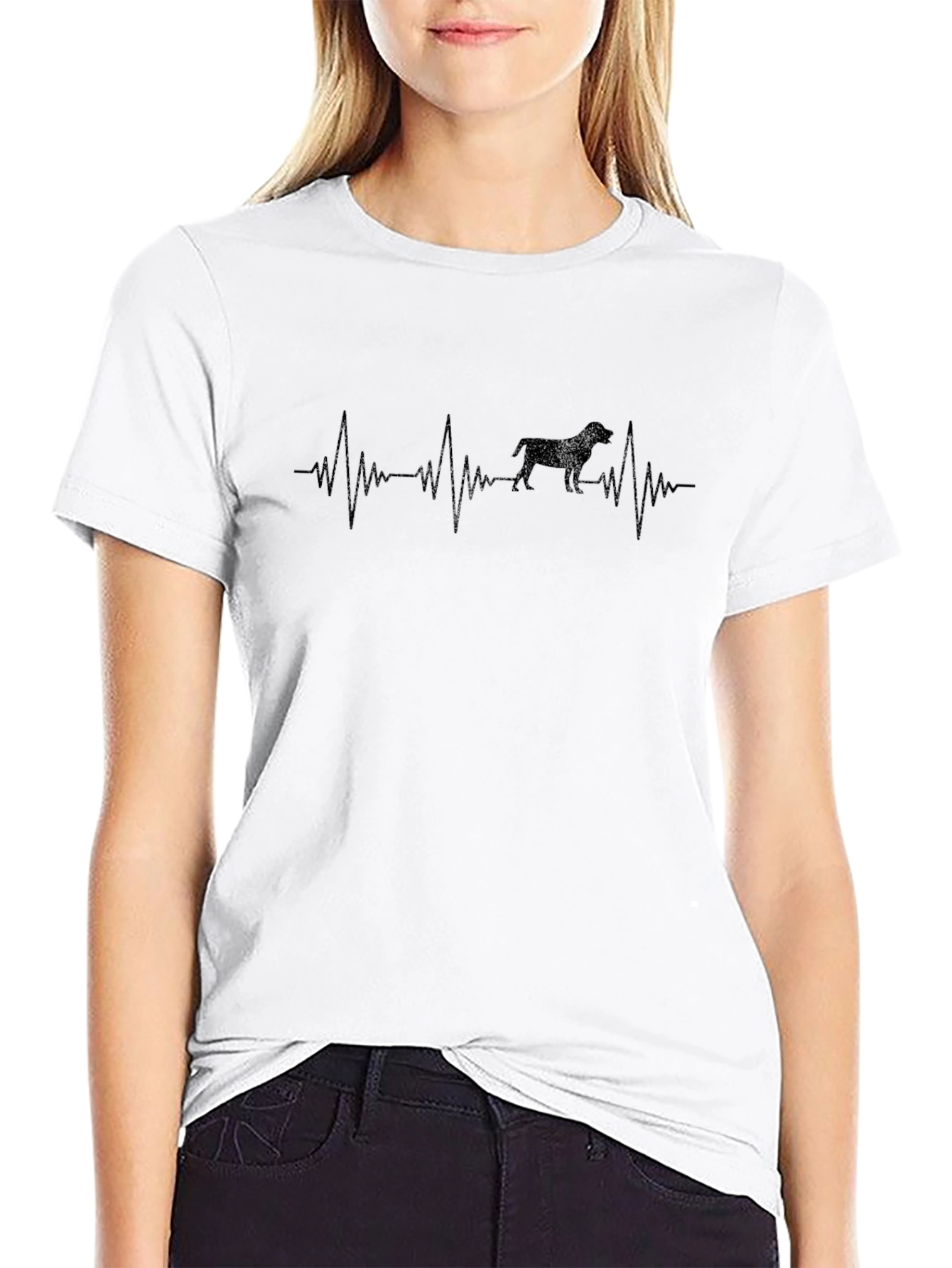 Dog Heartbeat T-Shirt - Mens Black Tee
