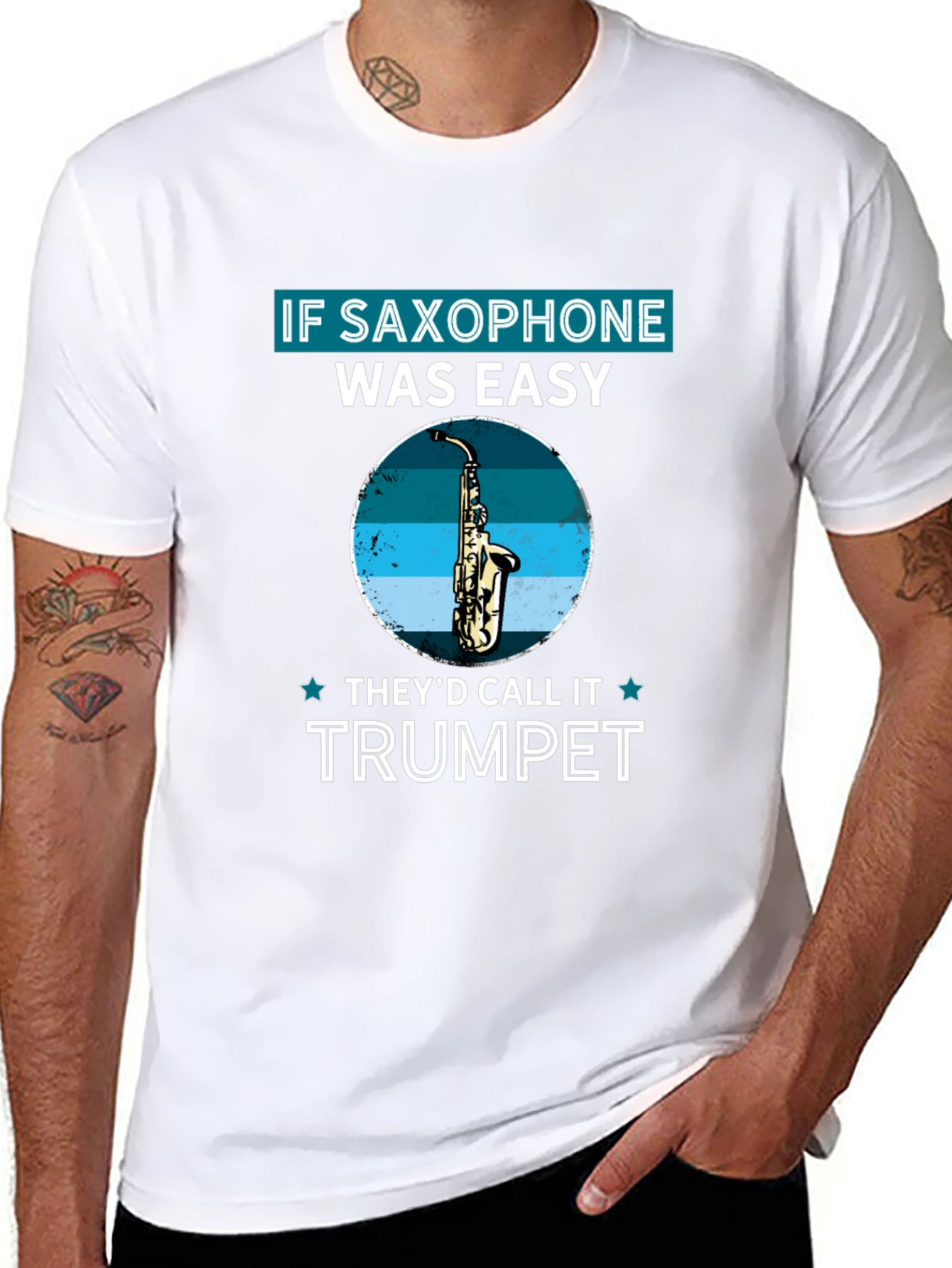 Saxophone vs Trumpet Graphic T-Shirt