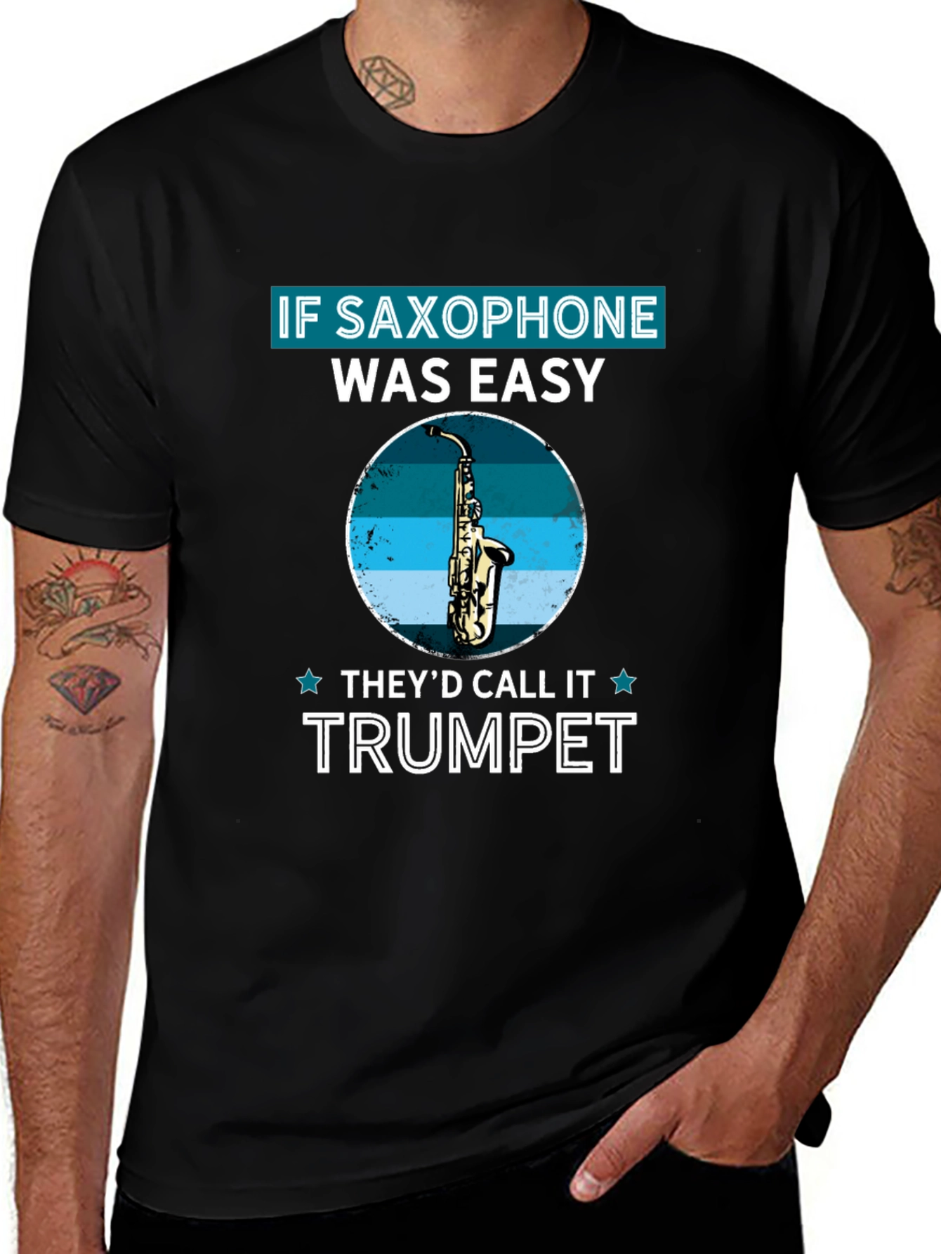 Saxophone vs Trumpet Graphic T-Shirt