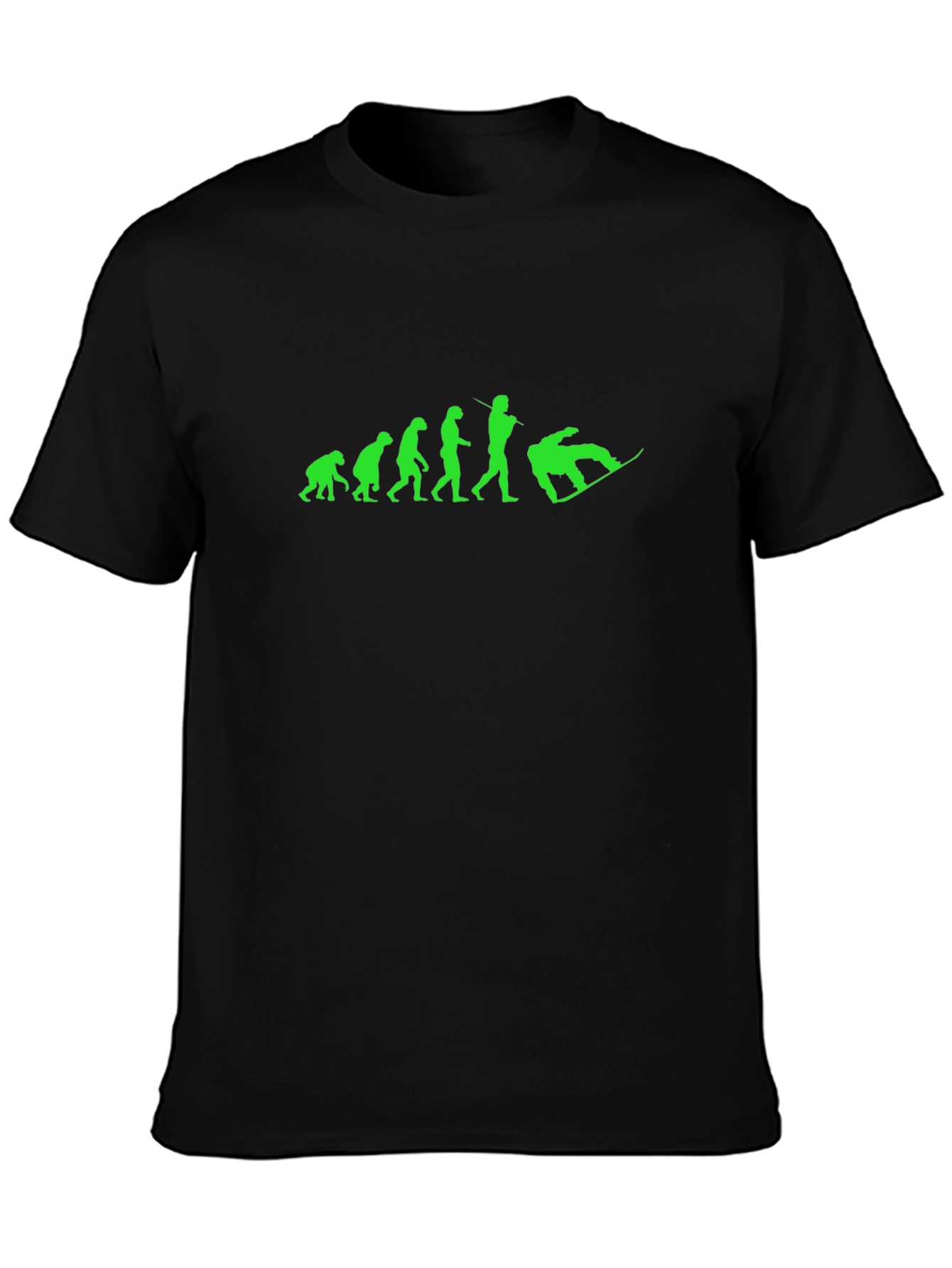 Snowboard Evolution Graphic Tee - Black Cotton T-Shirt