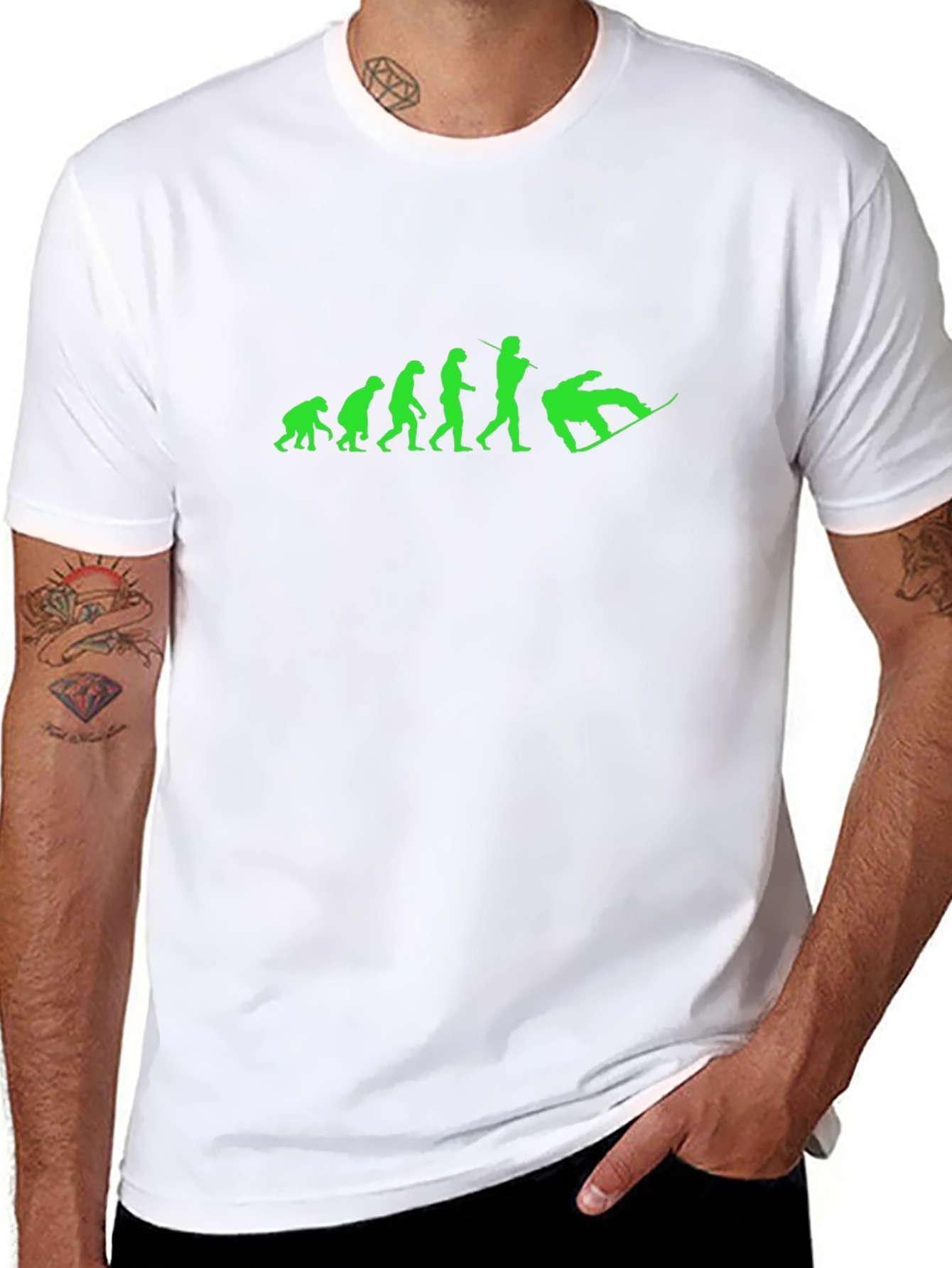 Snowboard Evolution Graphic Tee - Black Cotton T-Shirt