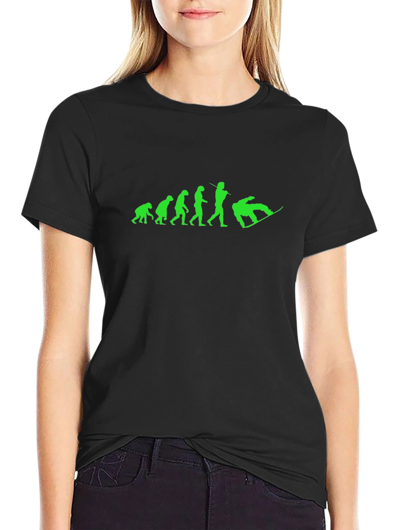 Snowboard Evolution Graphic Tee - Black Cotton T-Shirt