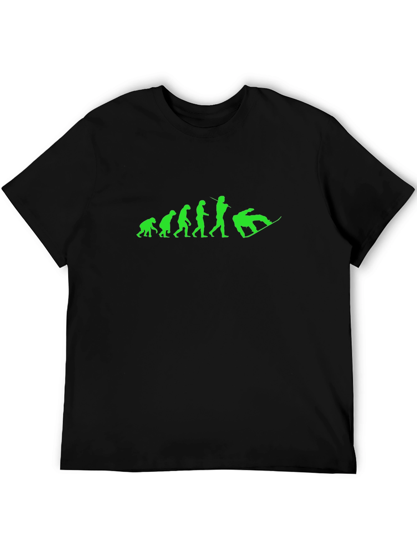 Snowboard Evolution Graphic Tee - Black Cotton T-Shirt