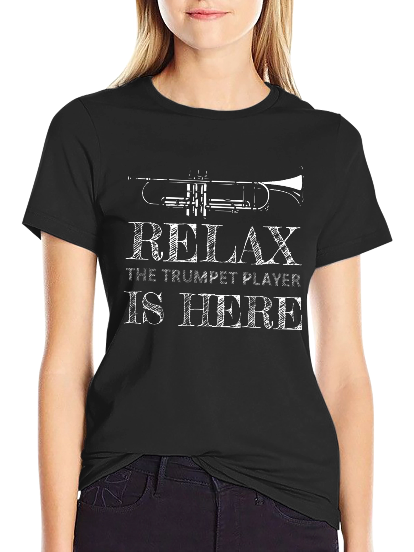 Relax Trumpet Player T-Shirt - Black