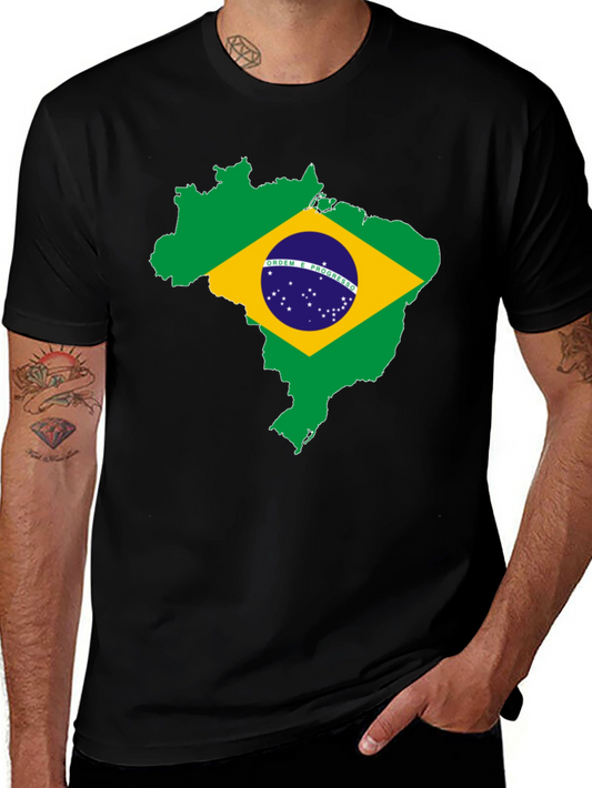 Brazil Flag Map T-Shirt
