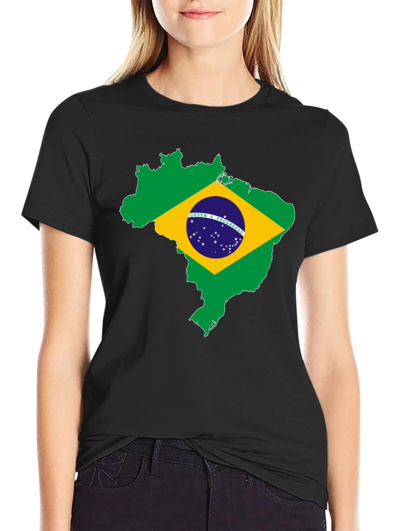 Brazil Flag Map T-Shirt