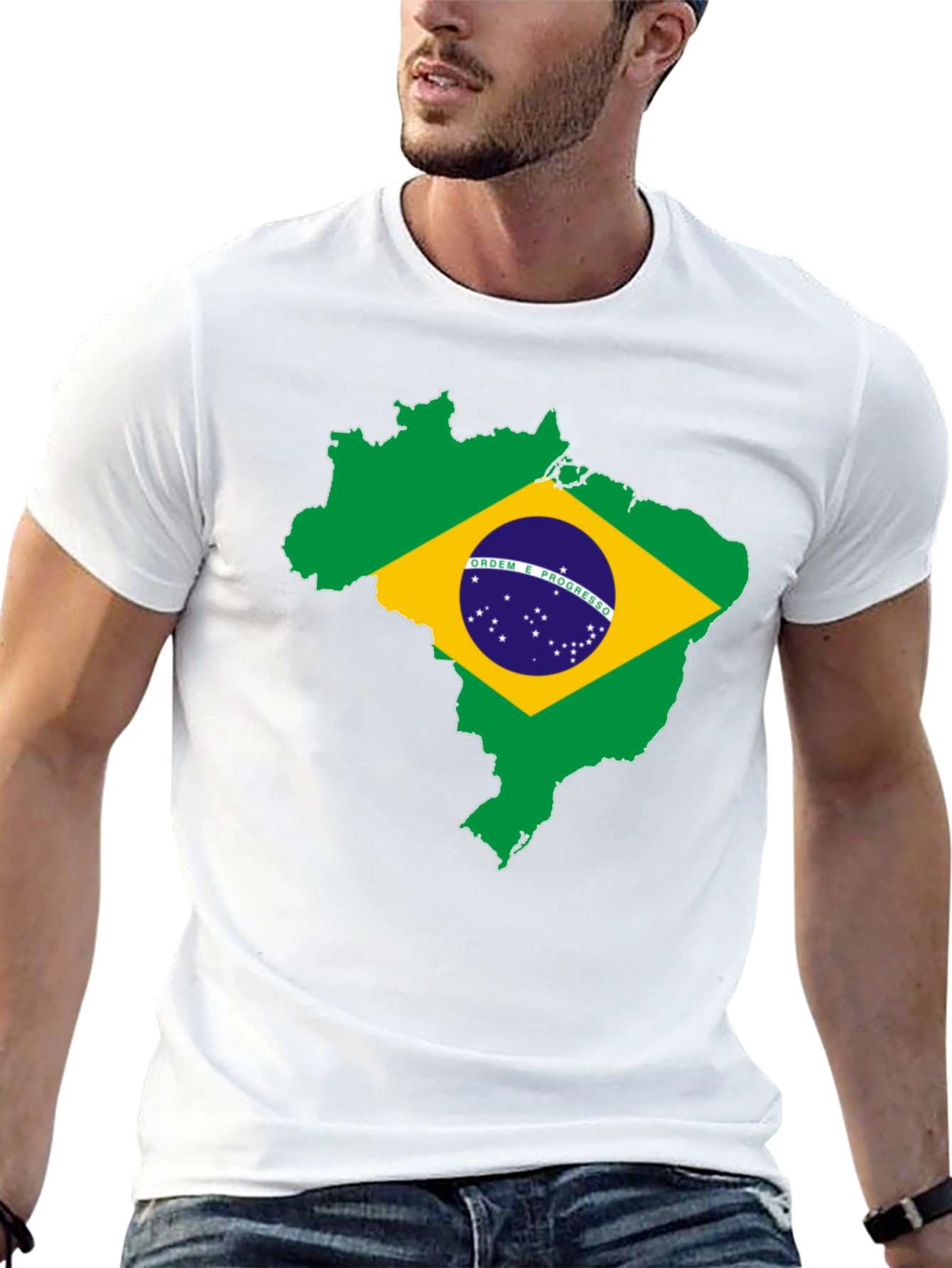 Brazil Flag Map T-Shirt