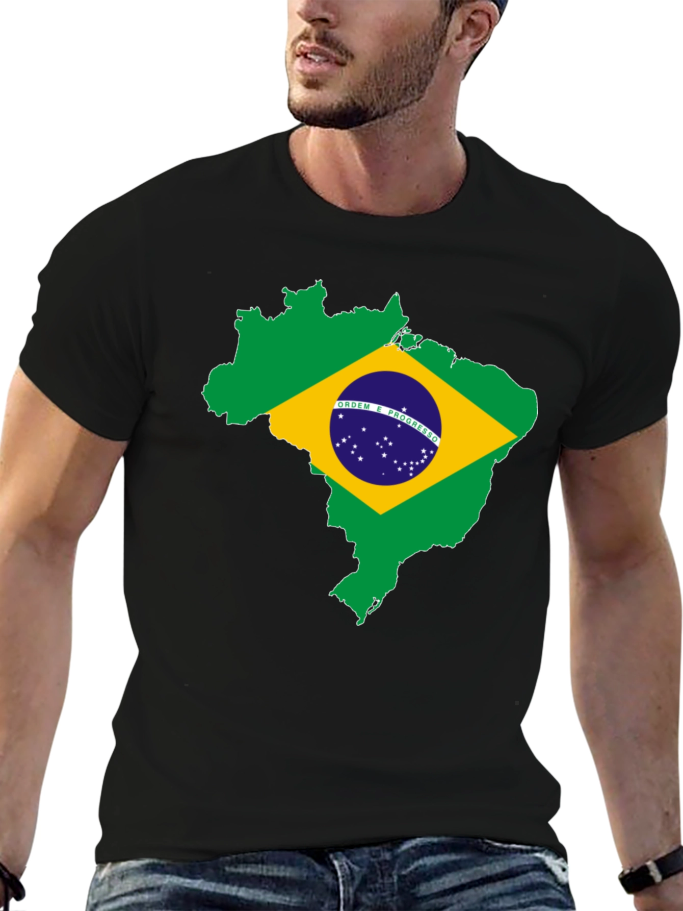 Brazil Flag Map T-Shirt