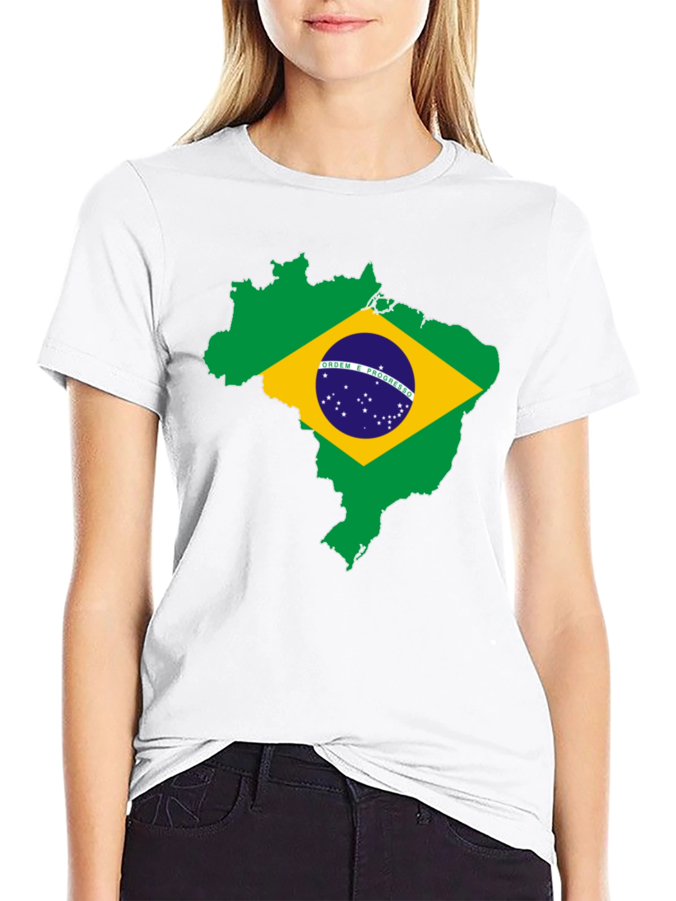 Brazil Flag Map T-Shirt