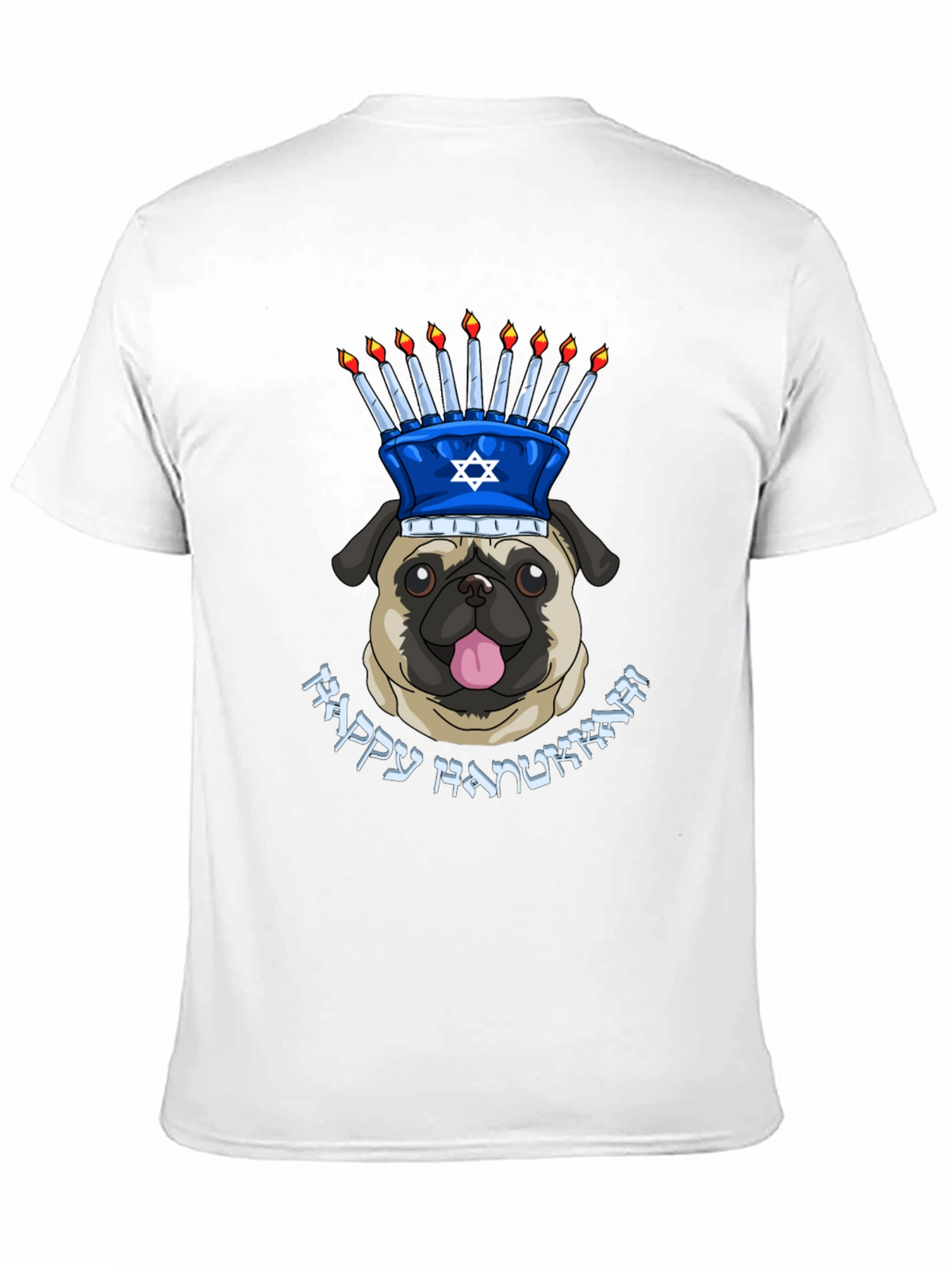 Happy Hanukkah Pug Menorah T-Shirt