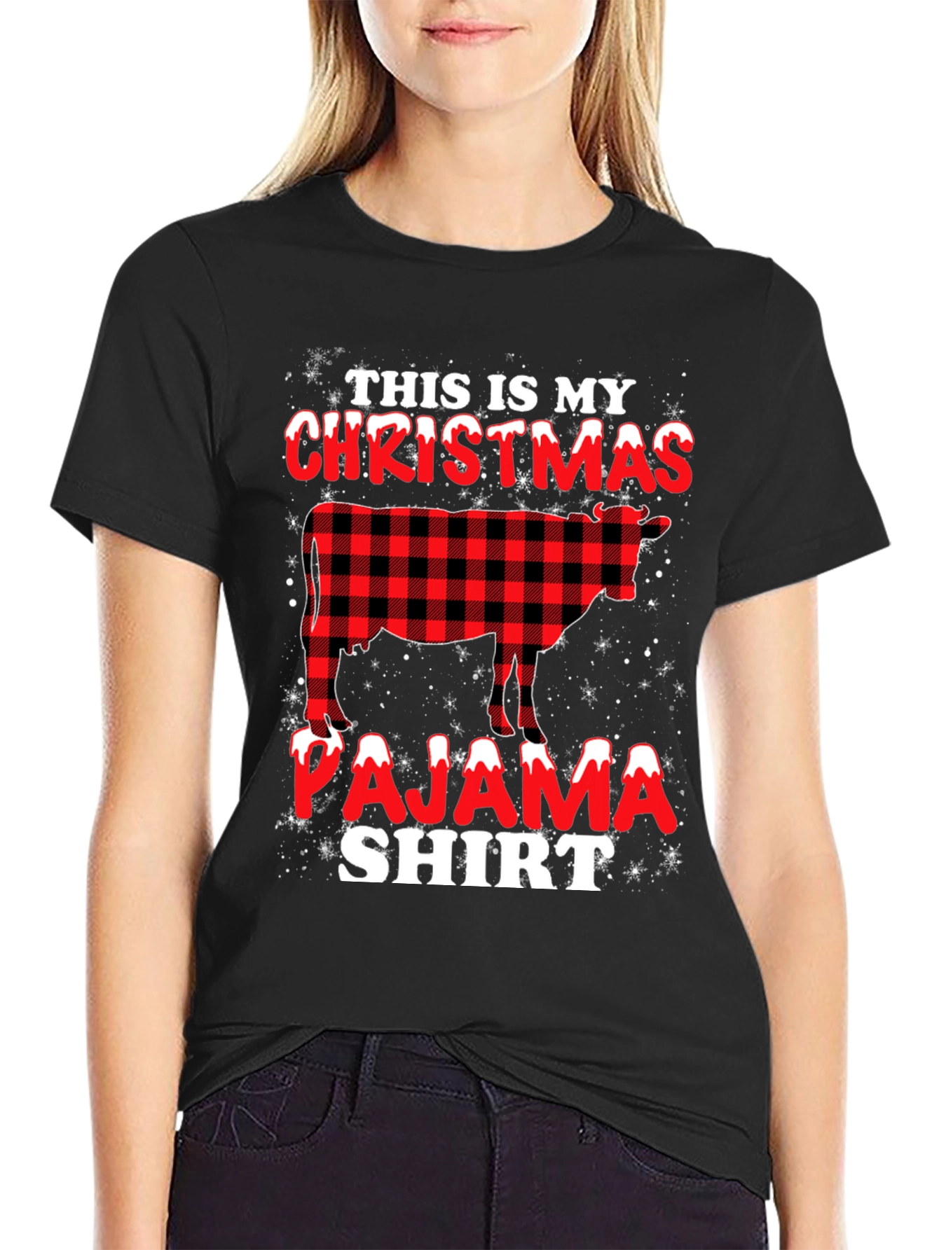 Christmas Cow Pajama Shirt