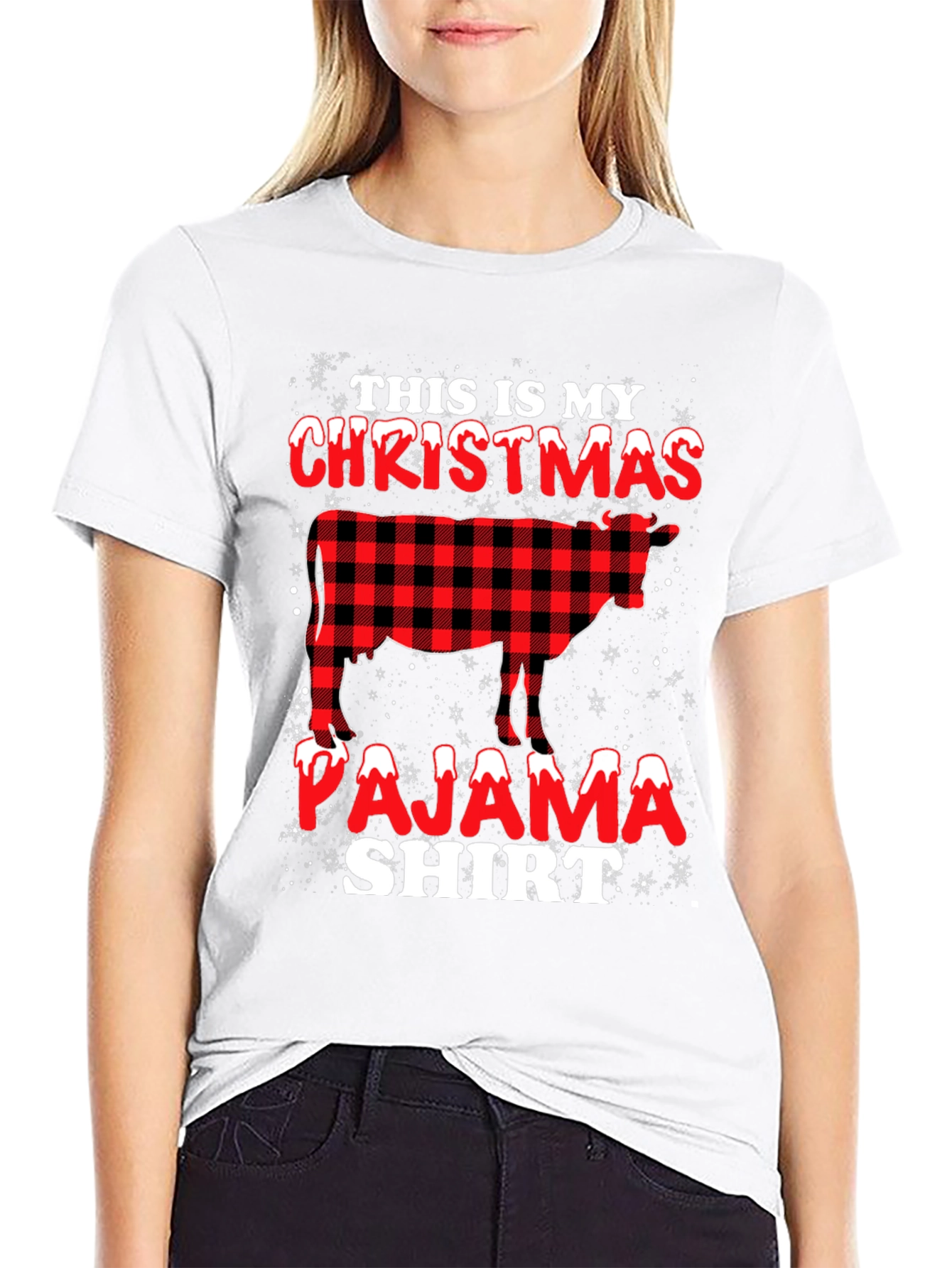 Christmas Cow Pajama Shirt