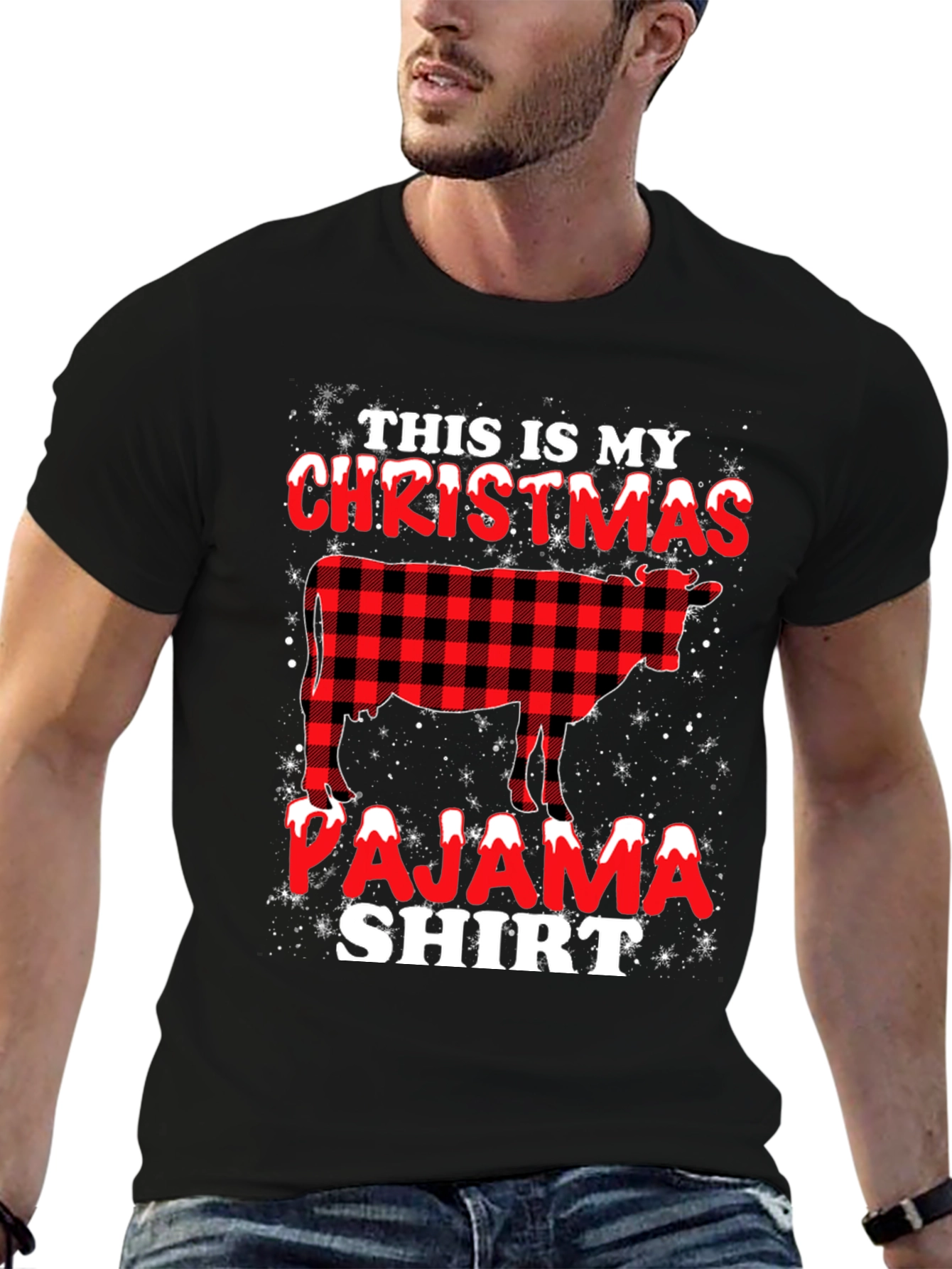 Christmas Cow Pajama Shirt