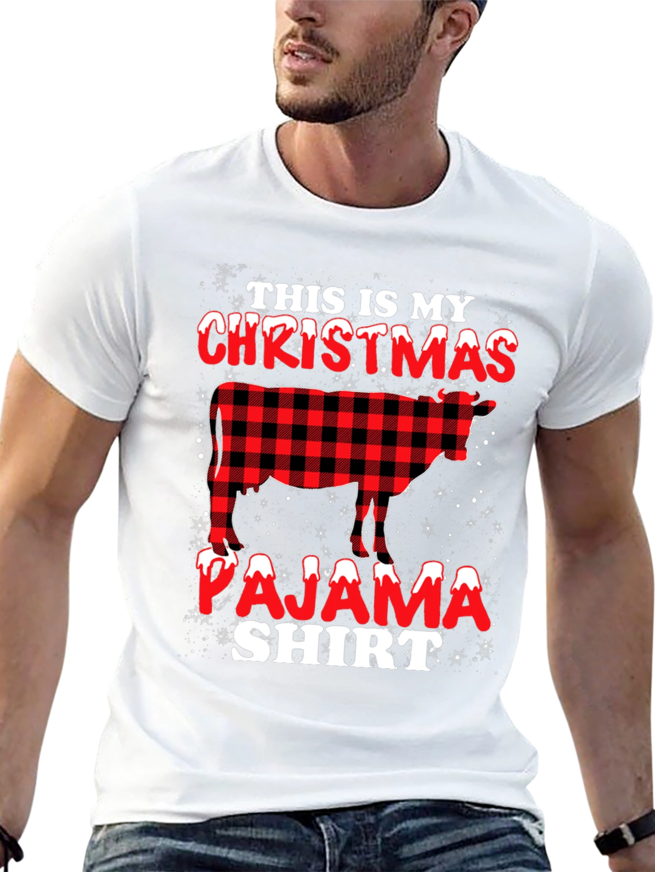 Christmas Cow Pajama Shirt