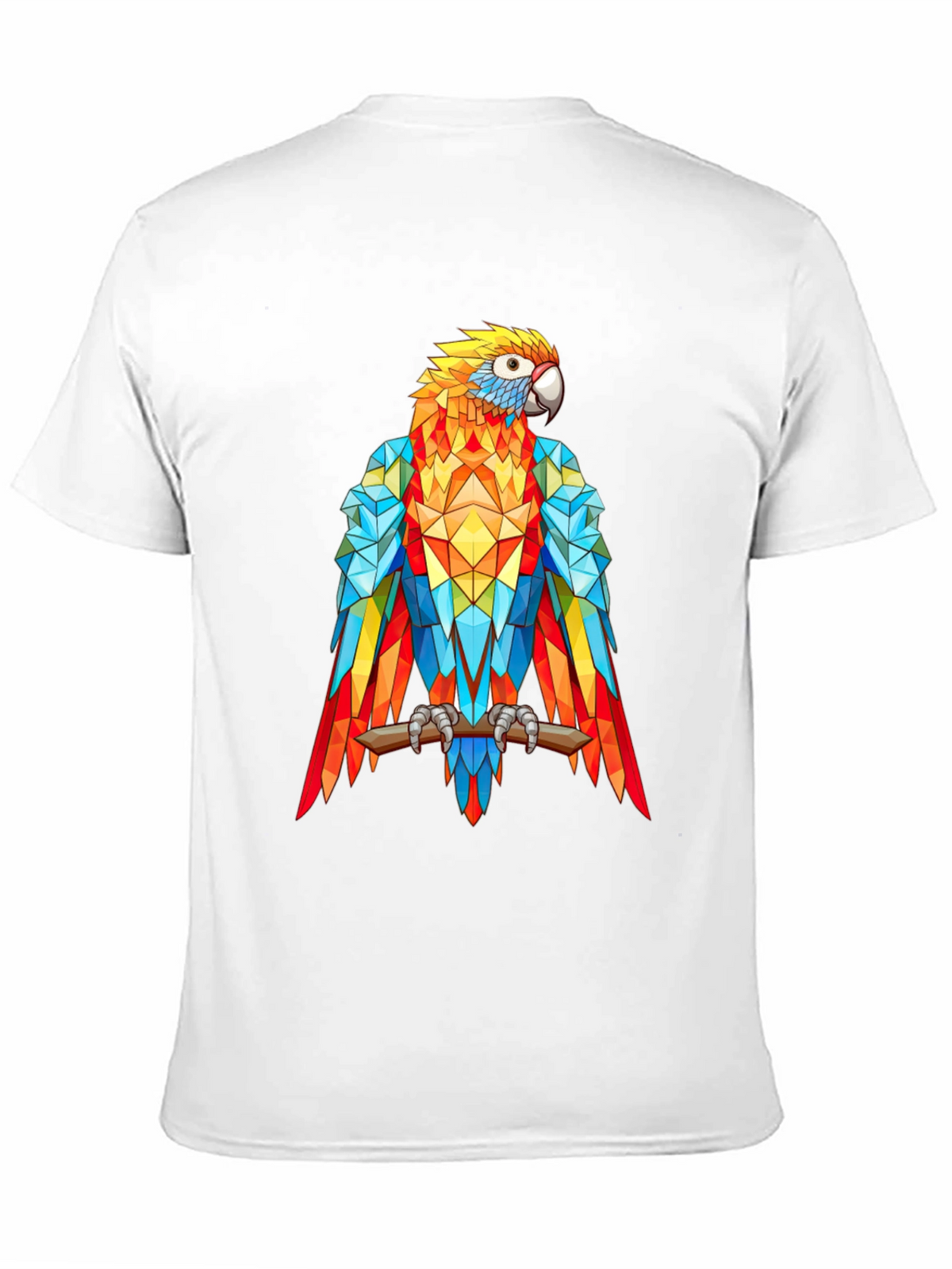 Geometric Parrot Graphic Print T-Shirt - Black