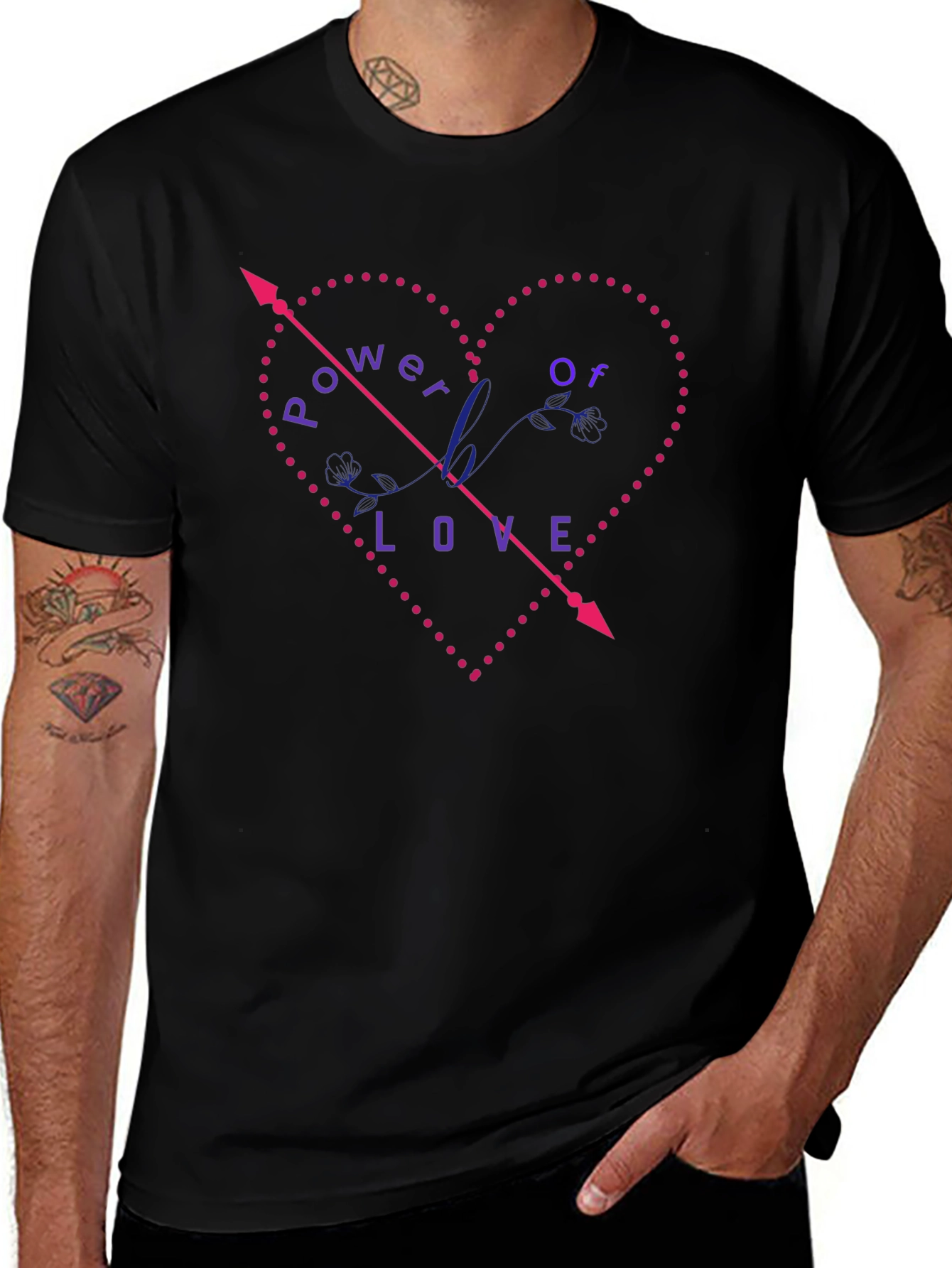 Power of Love Graphic Tee - Black