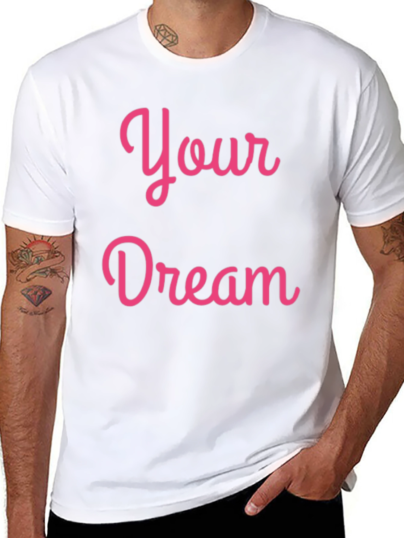 Your Dream Pink Script Black T-Shirt