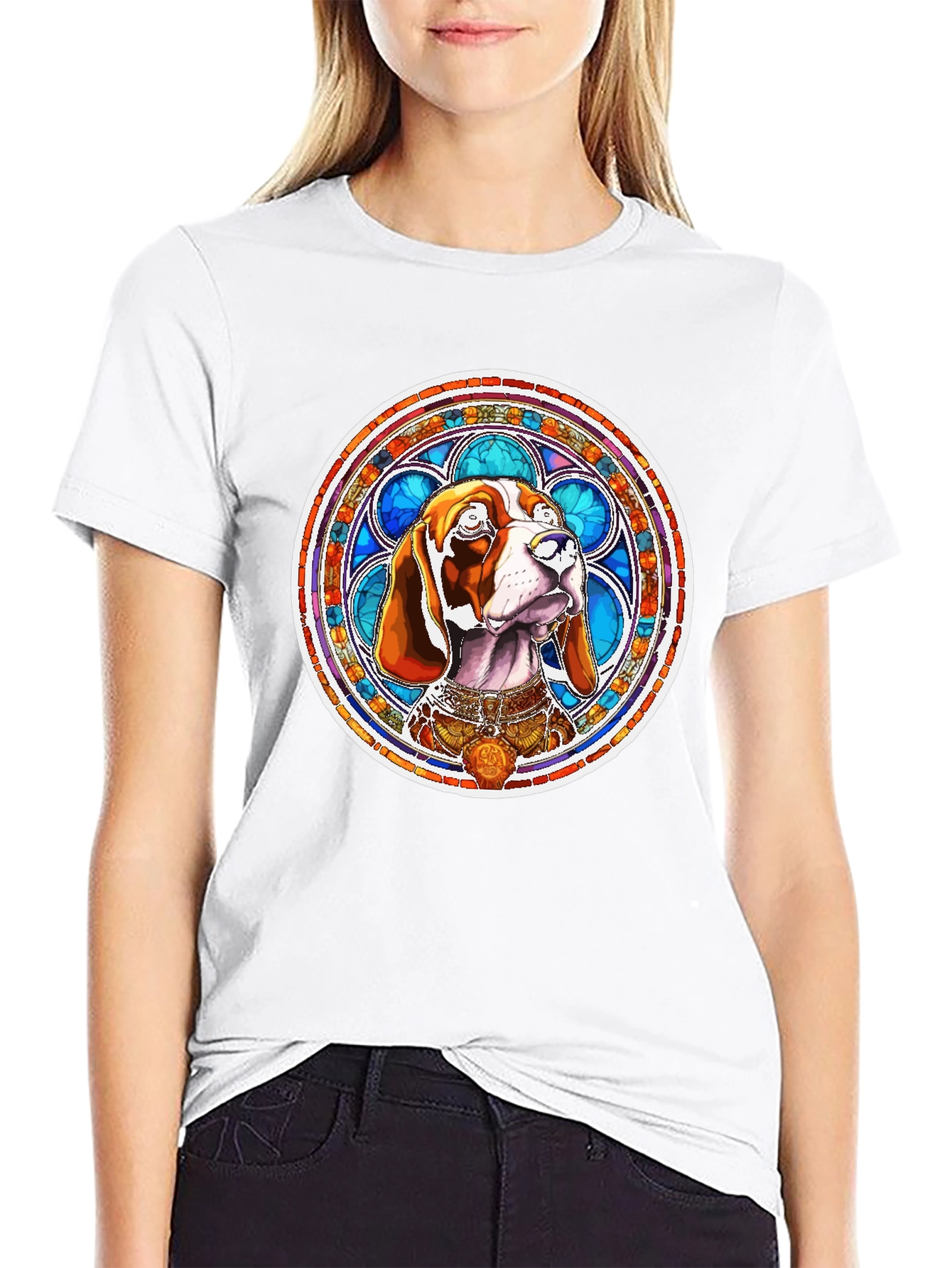 Dog Stained Glass Art T-Shirt