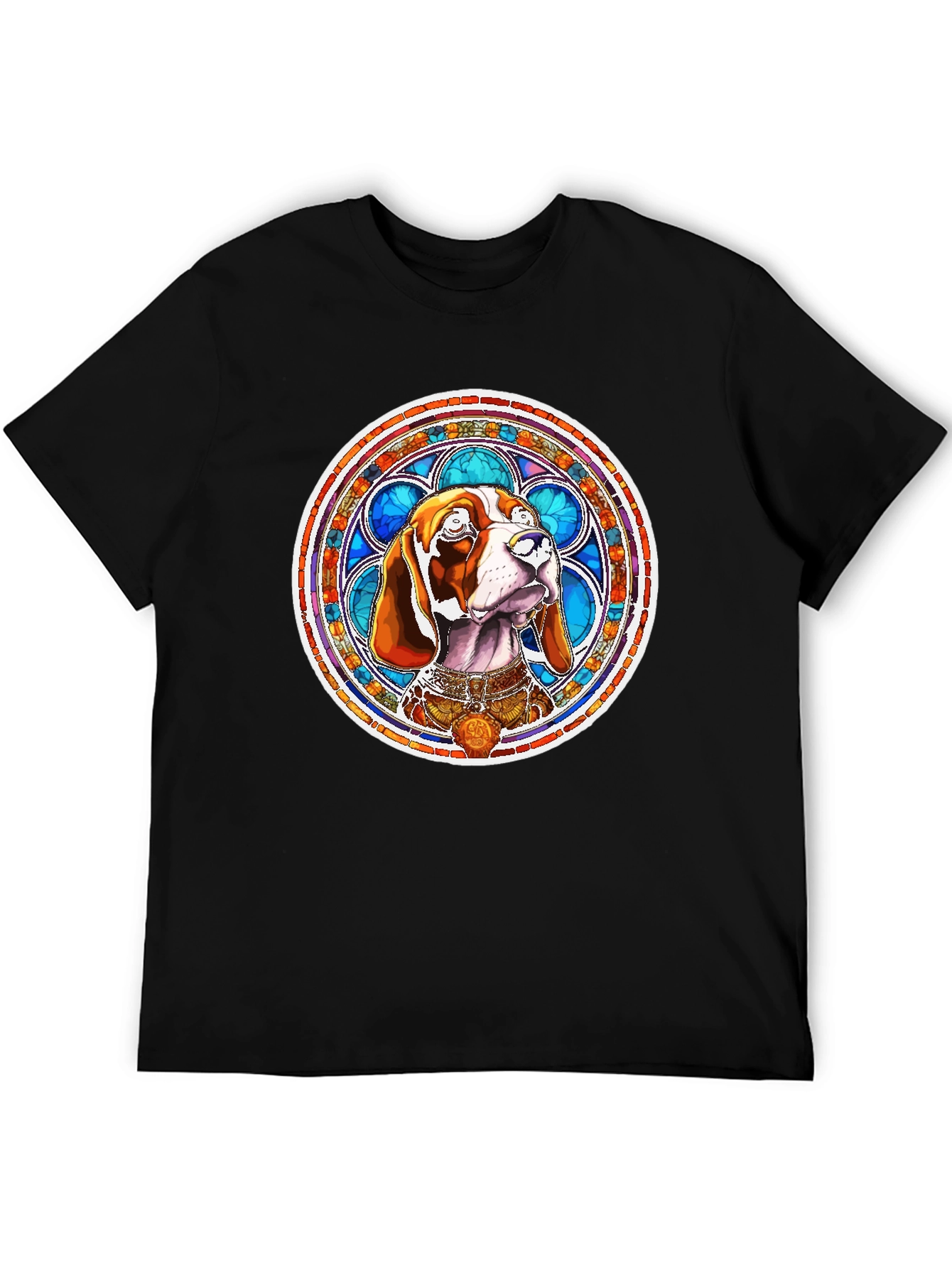 Dog Stained Glass Art T-Shirt