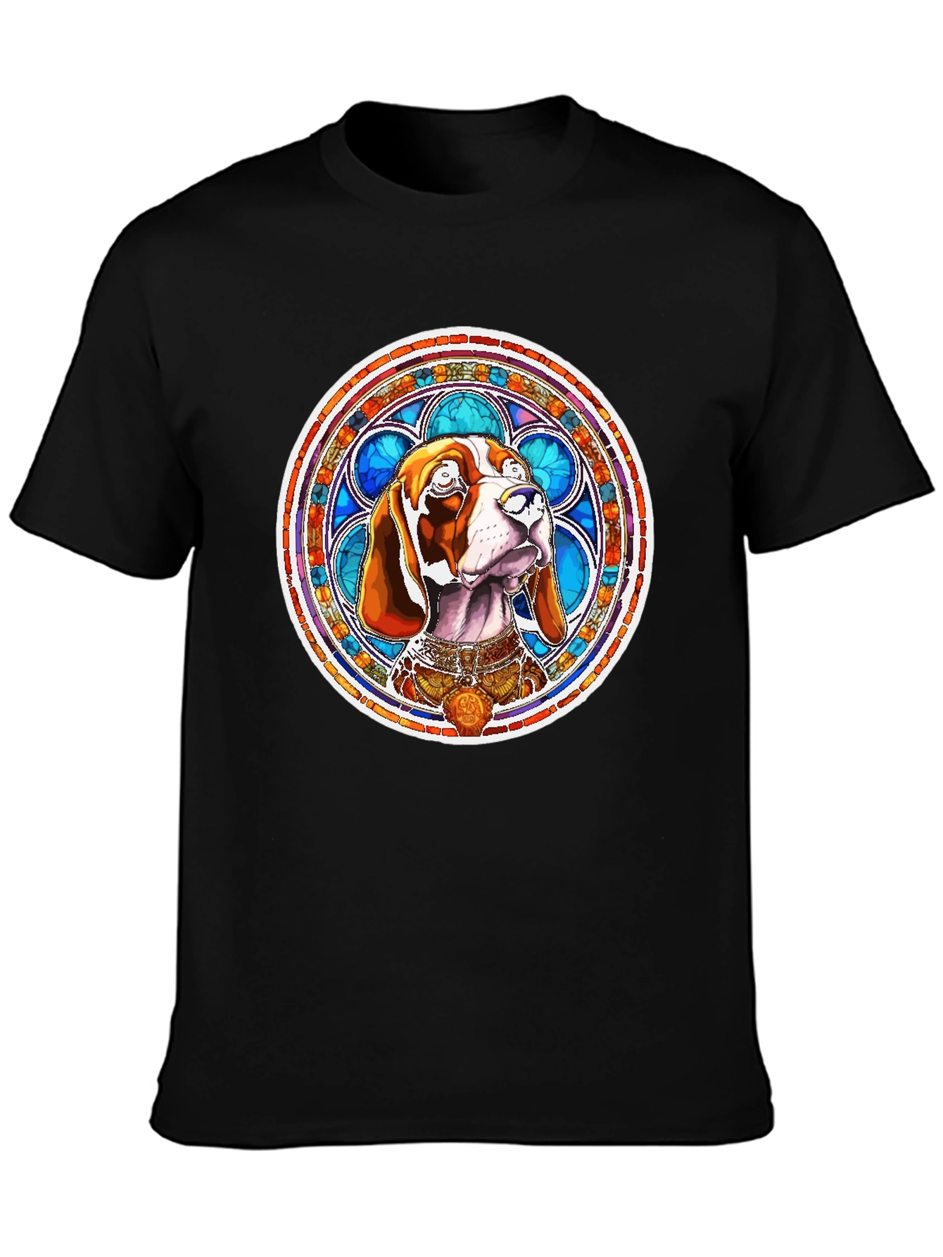 Dog Stained Glass Art T-Shirt