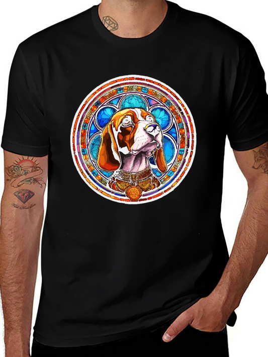 Dog Stained Glass Art T-Shirt