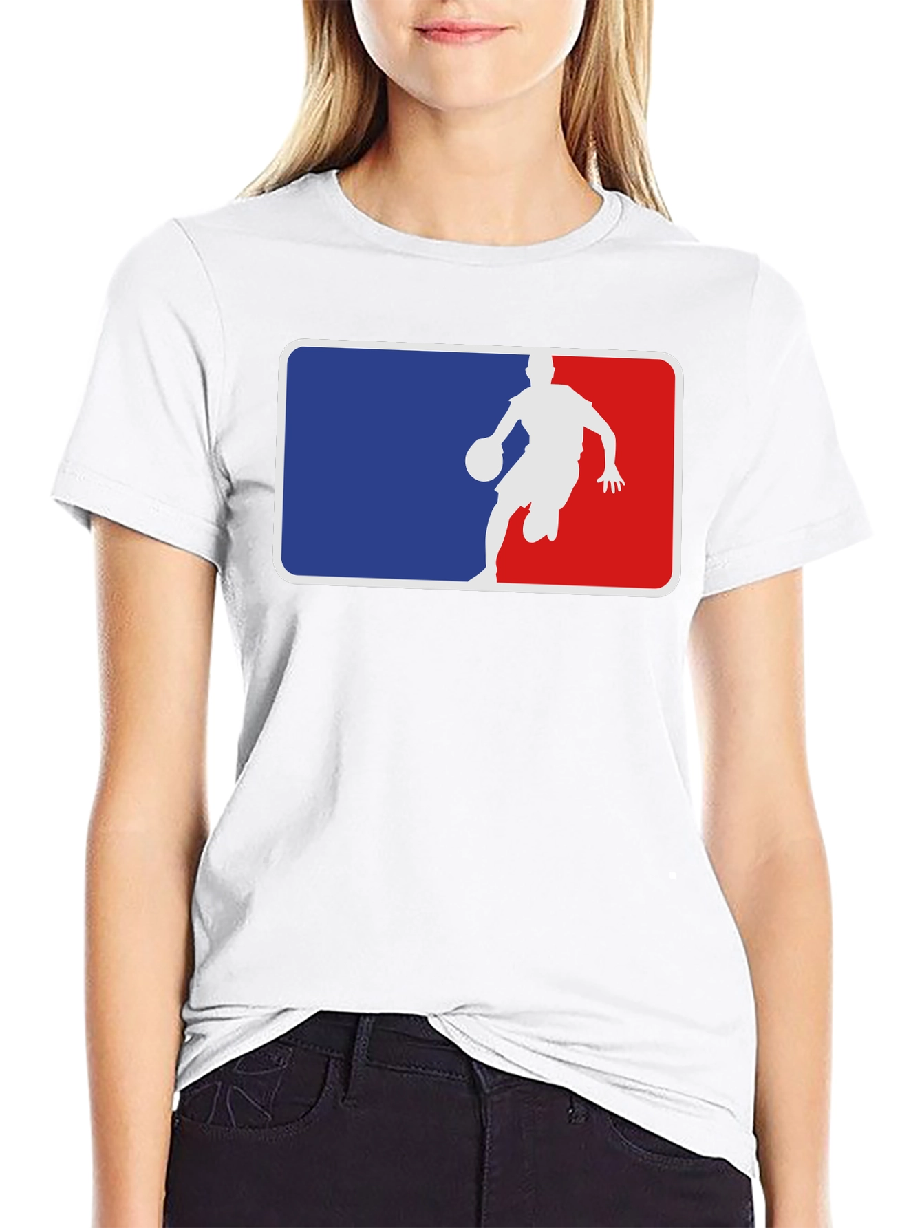 Basketball Player Logo Black T-Shirt