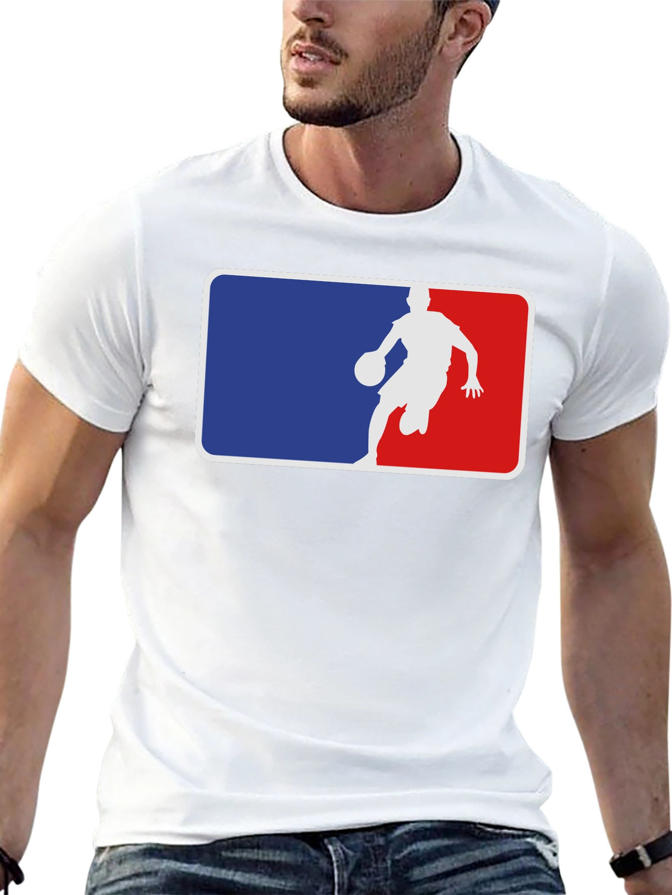 Basketball Player Logo Black T-Shirt