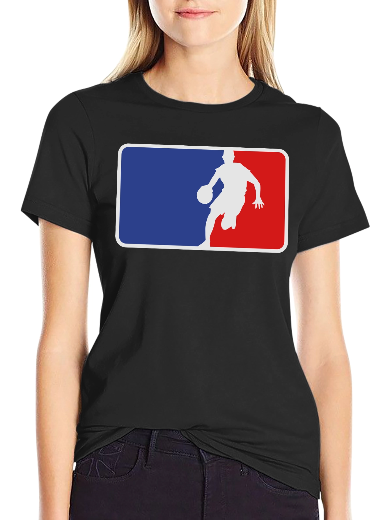 Basketball Player Logo Black T-Shirt