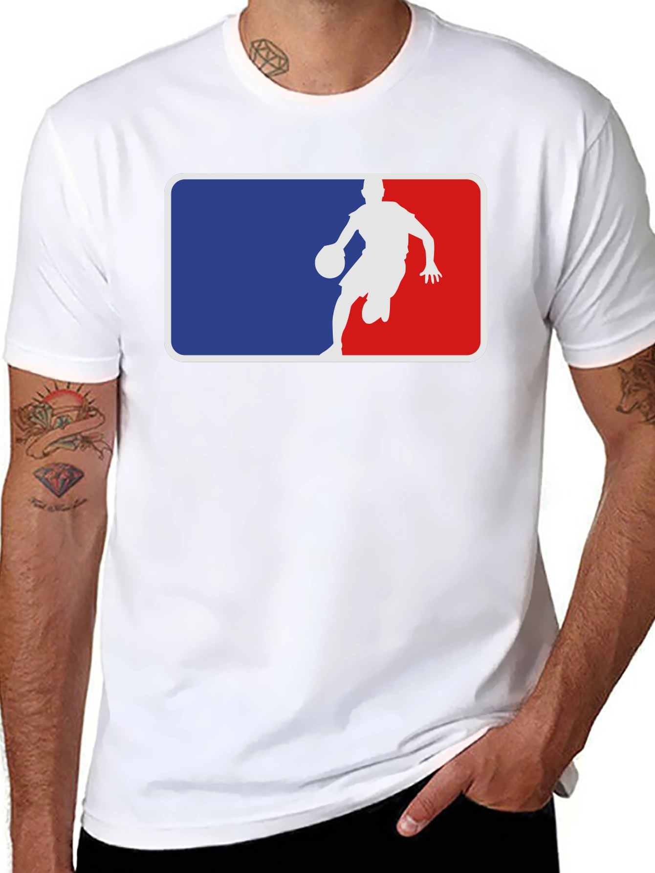 Basketball Player Logo Black T-Shirt