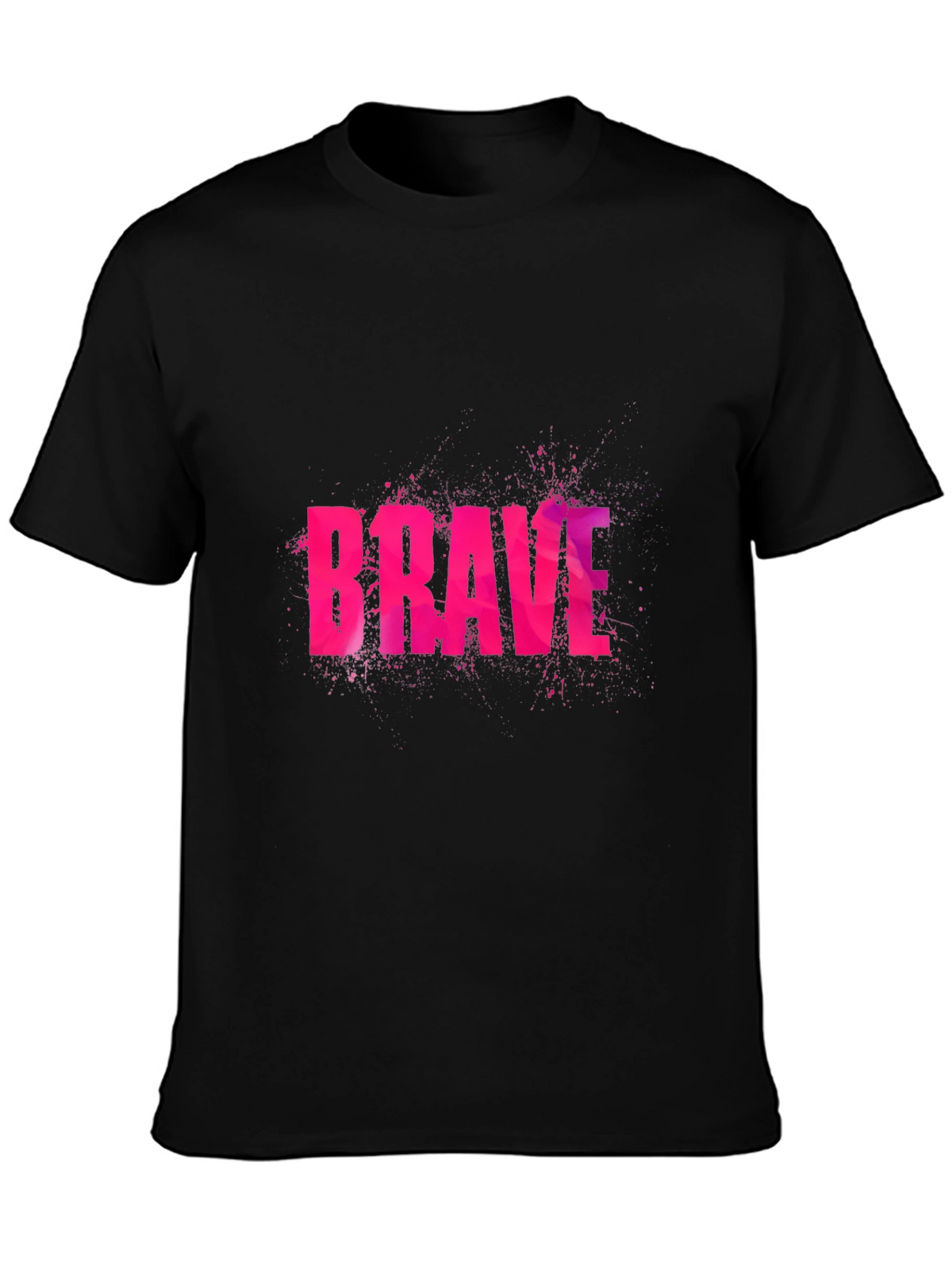 Brave Graphic Print Black T-Shirt