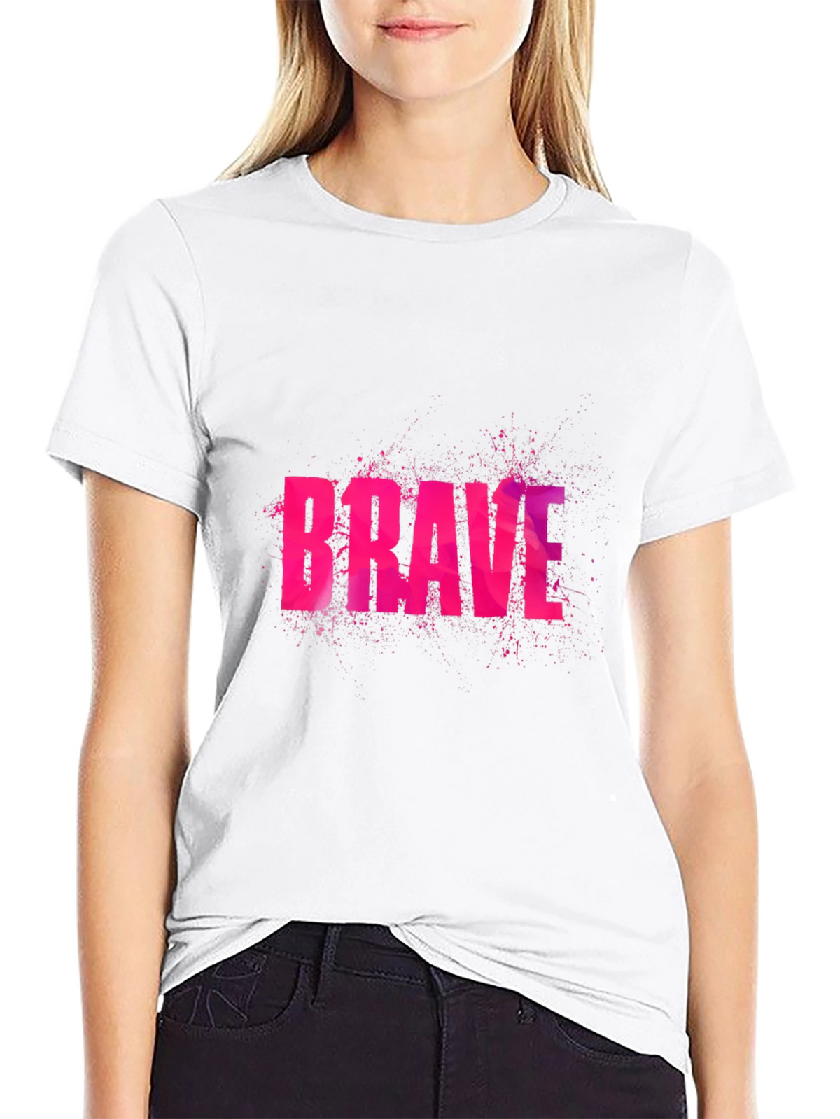 Brave Graphic Print Black T-Shirt