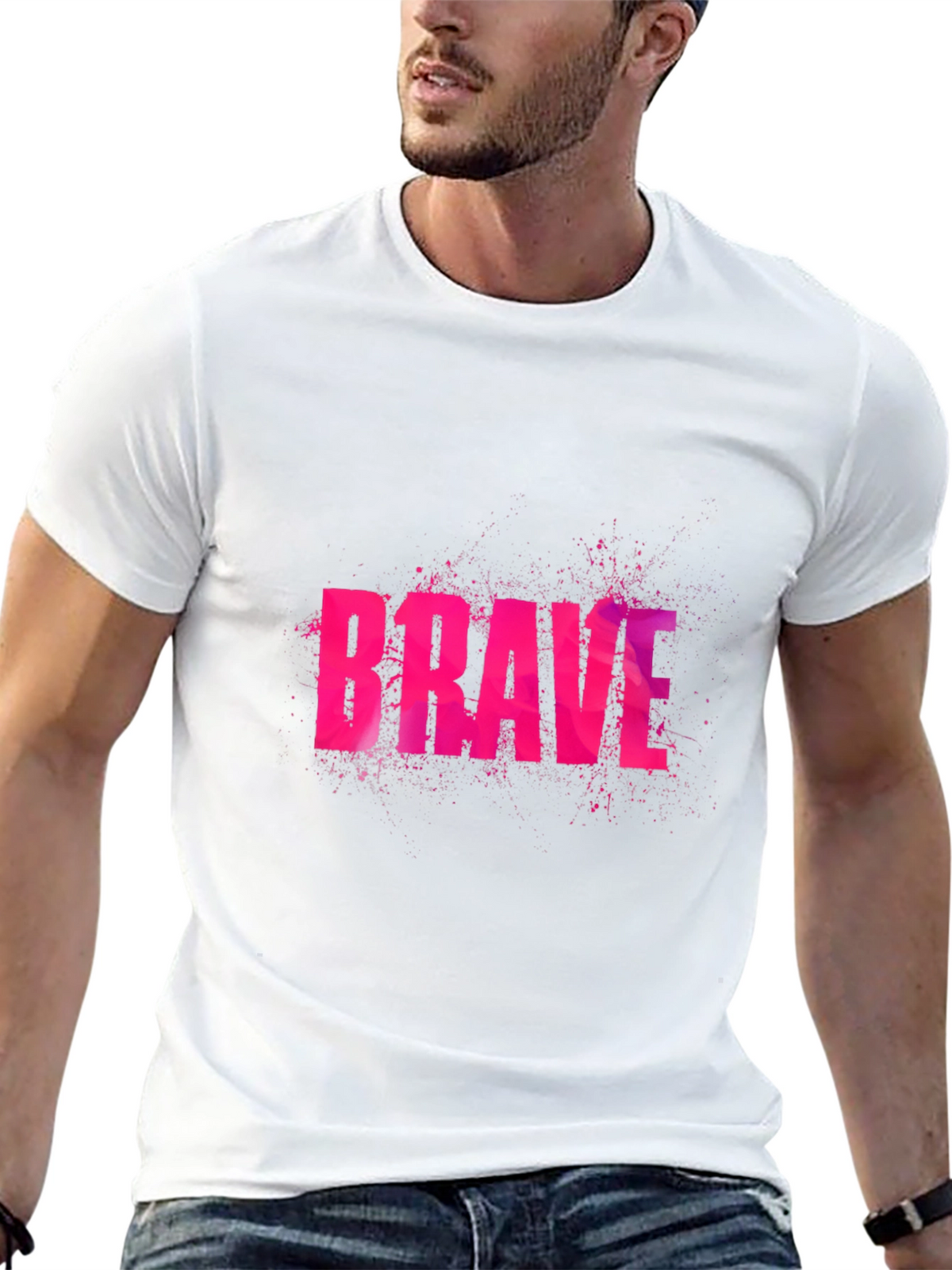 Brave Graphic Print Black T-Shirt
