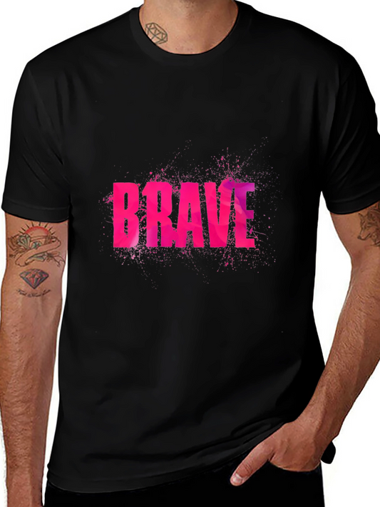 Brave Graphic Print Black T-Shirt