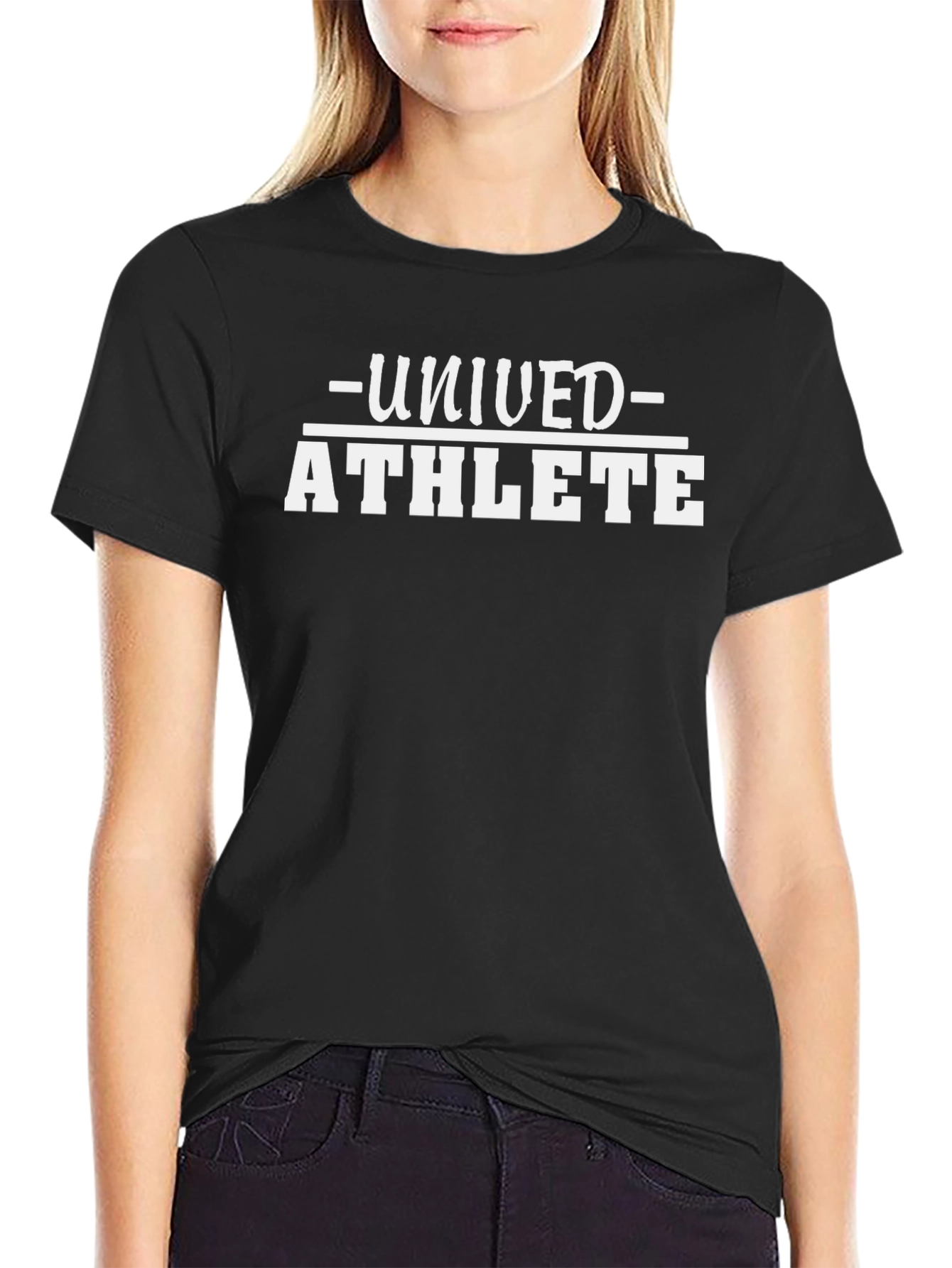 Unived Athlete Graphic Tee - Black Cotton Blend