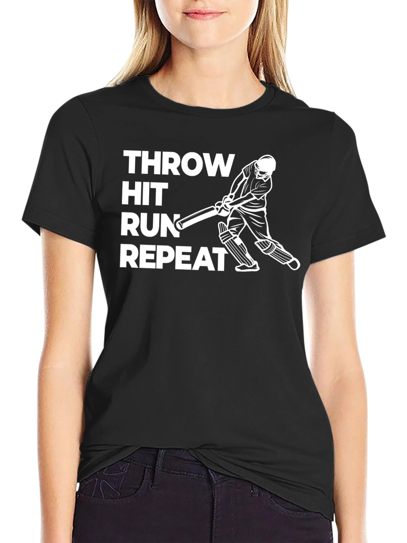 Cricket T-Shirt: Throw Hit Run Repeat